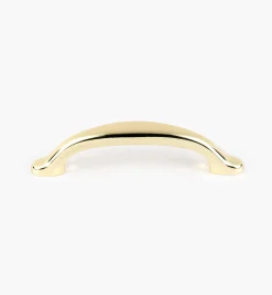 Lee Valley Pulls>4" Ultra-Bright Brass Finish Eclipse Pull