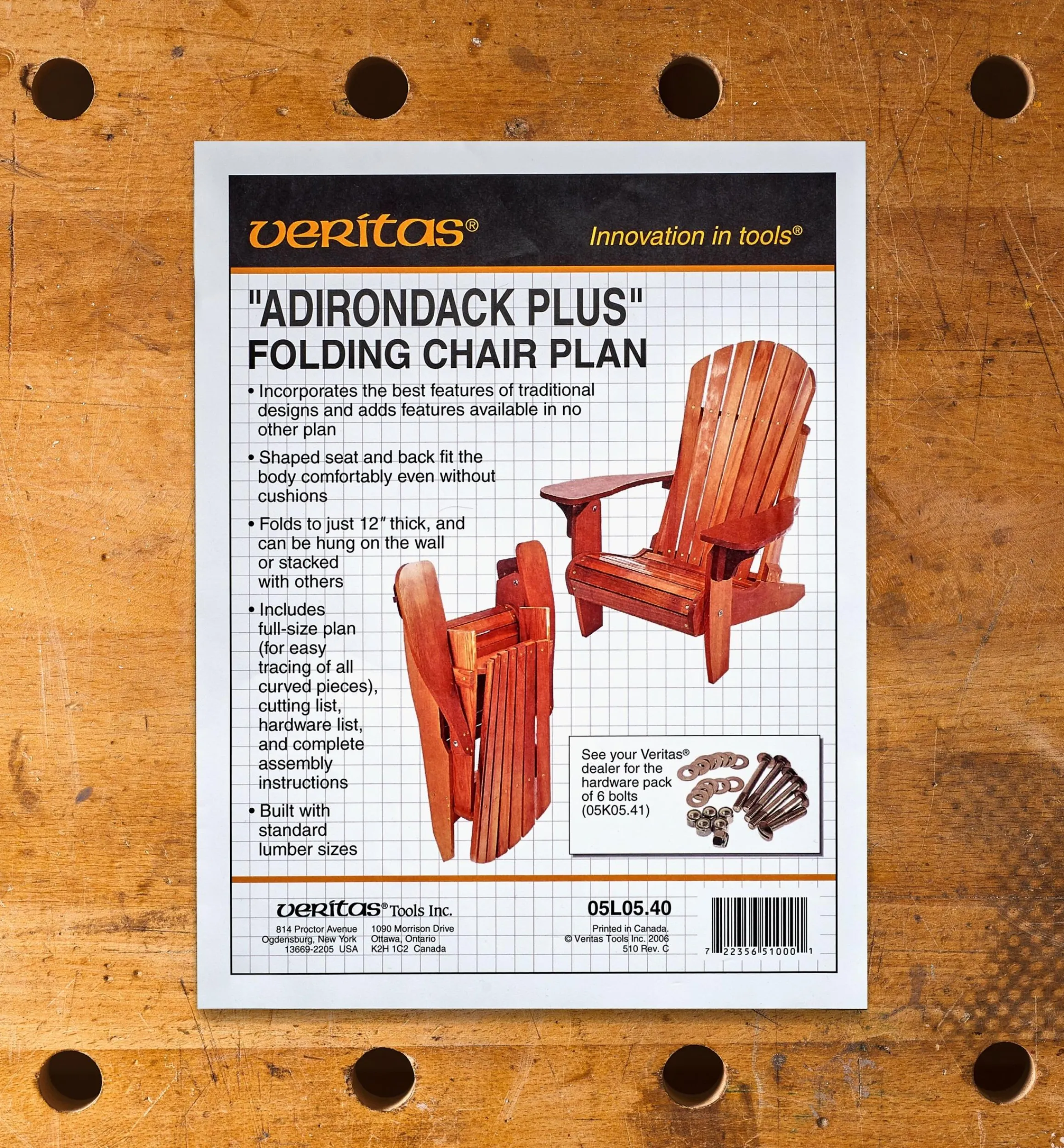 Lee Valley Plans>Adirondack Plus Folding Chair Plan