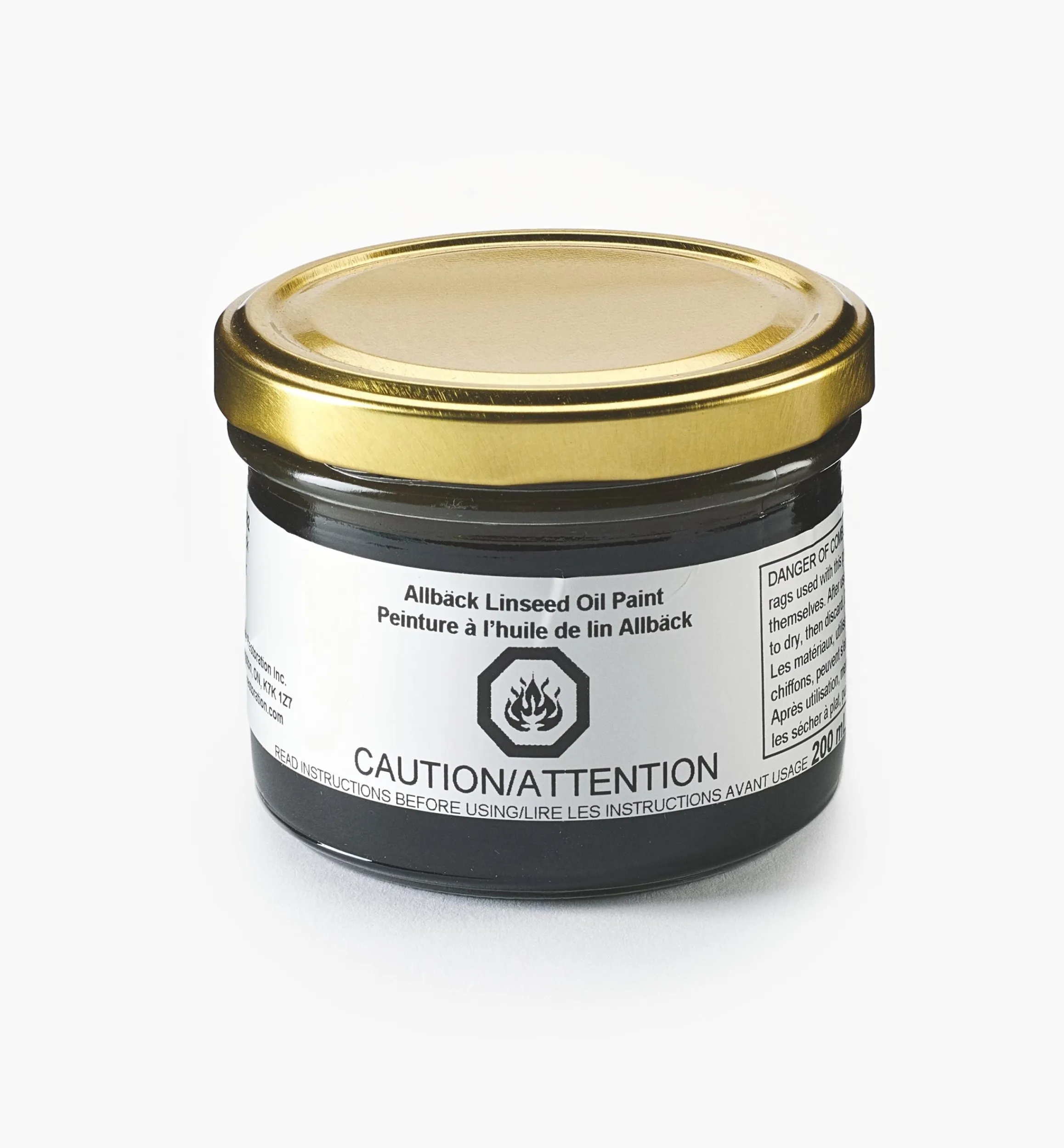 Lee Valley Supplies>Allbäck Black Linseed Oil Paint