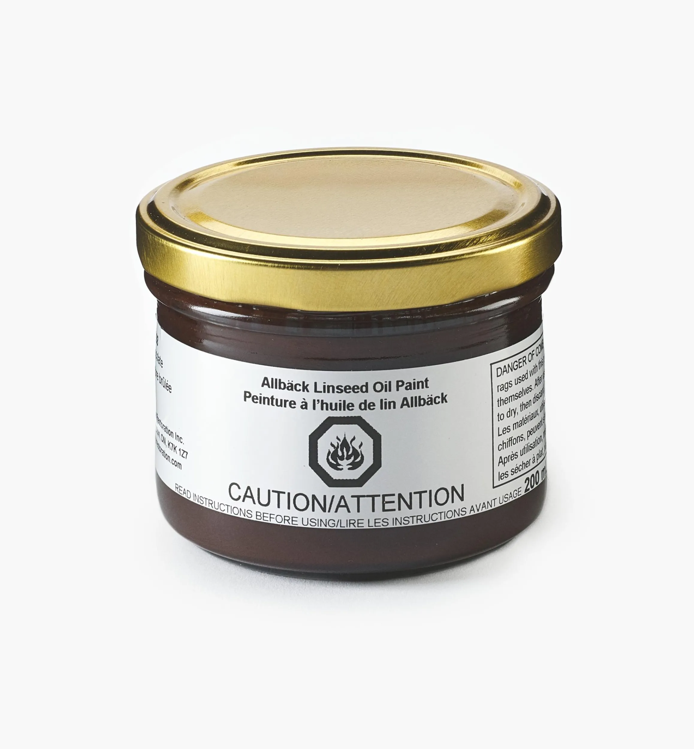 Lee Valley Supplies>Allbäck Chocolate Linseed Oil Paint