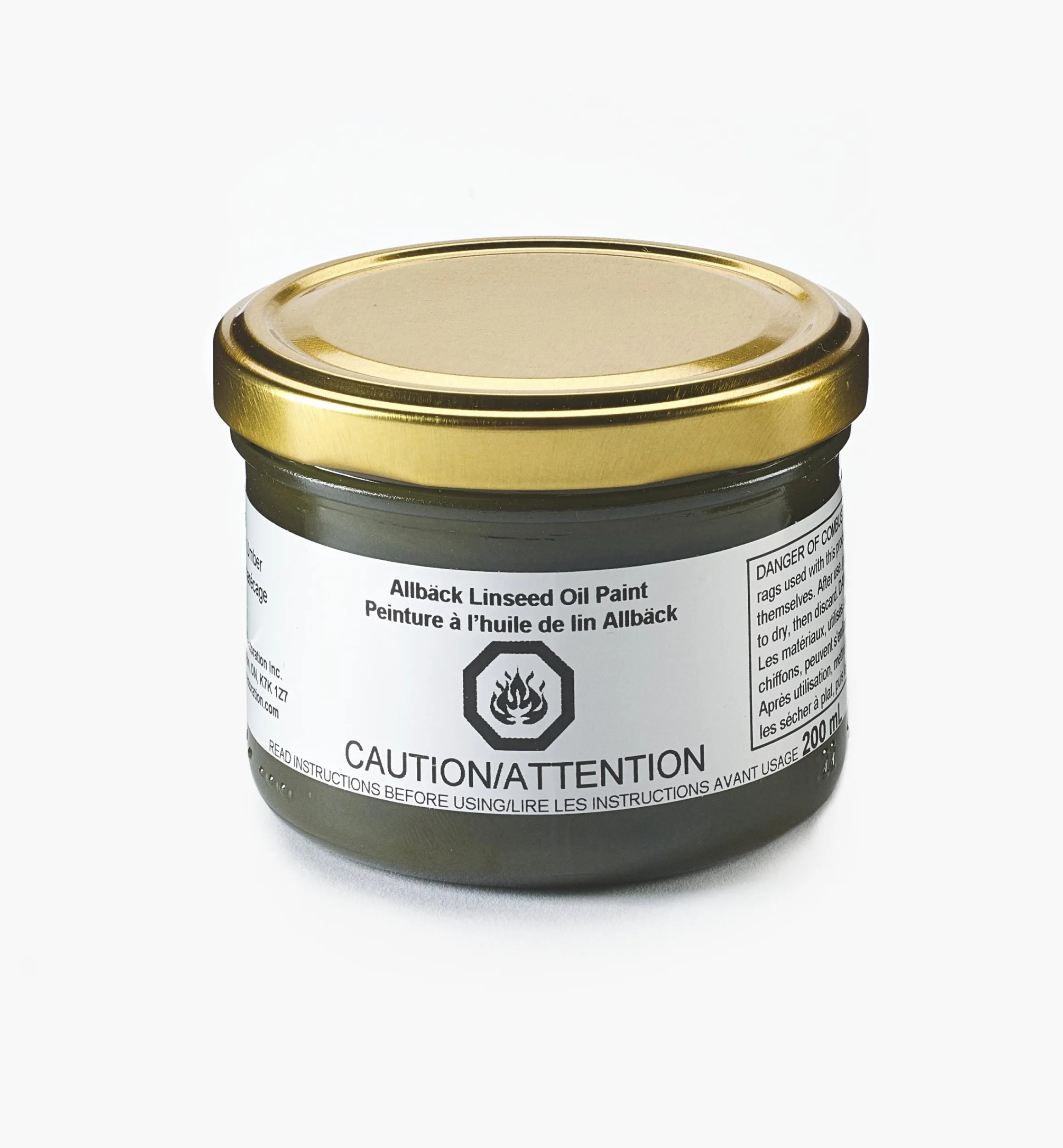Lee Valley Supplies>Allbäck Green Umber Linseed Oil Paint