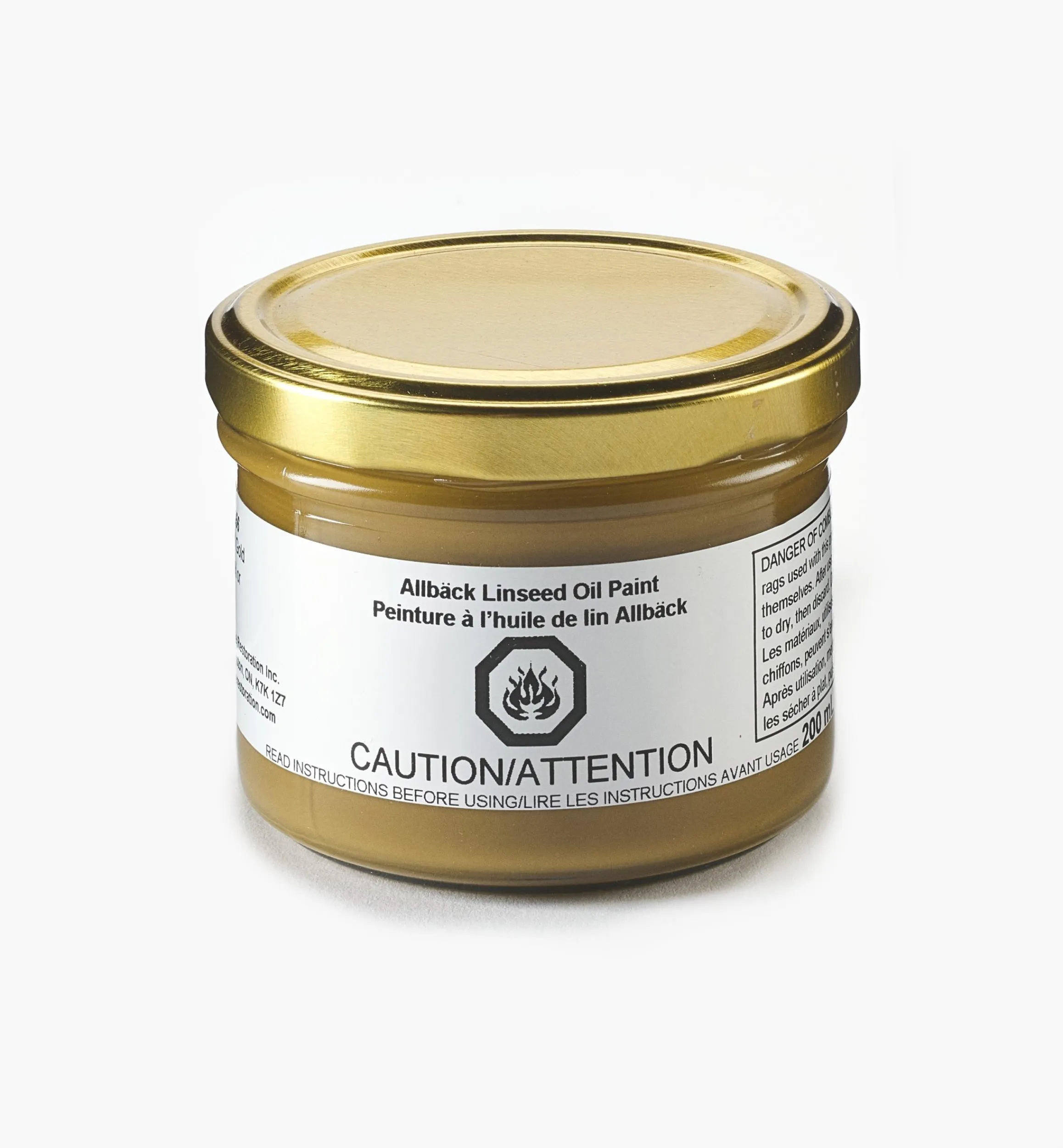 Lee Valley Supplies>Allbäck Old Gold Linseed Oil Paint