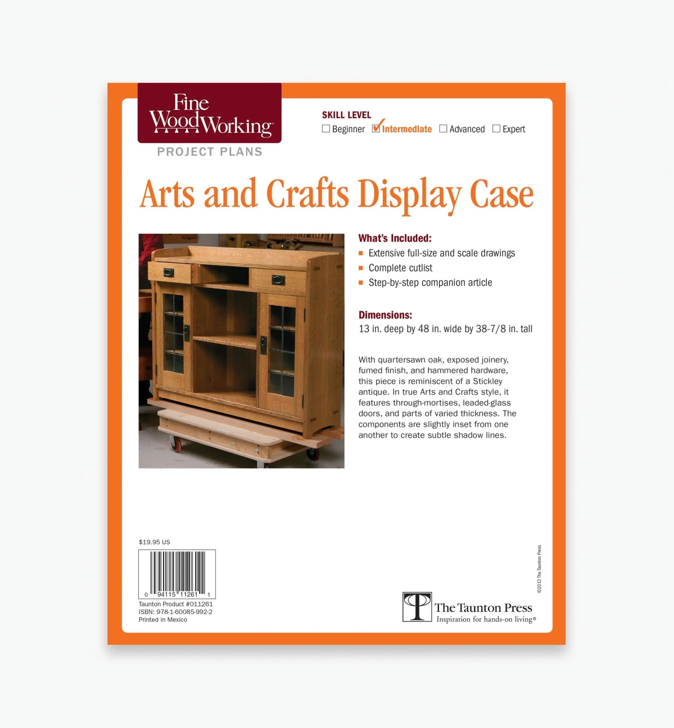 Lee Valley Plans>Arts And Crafts Display Case Plan