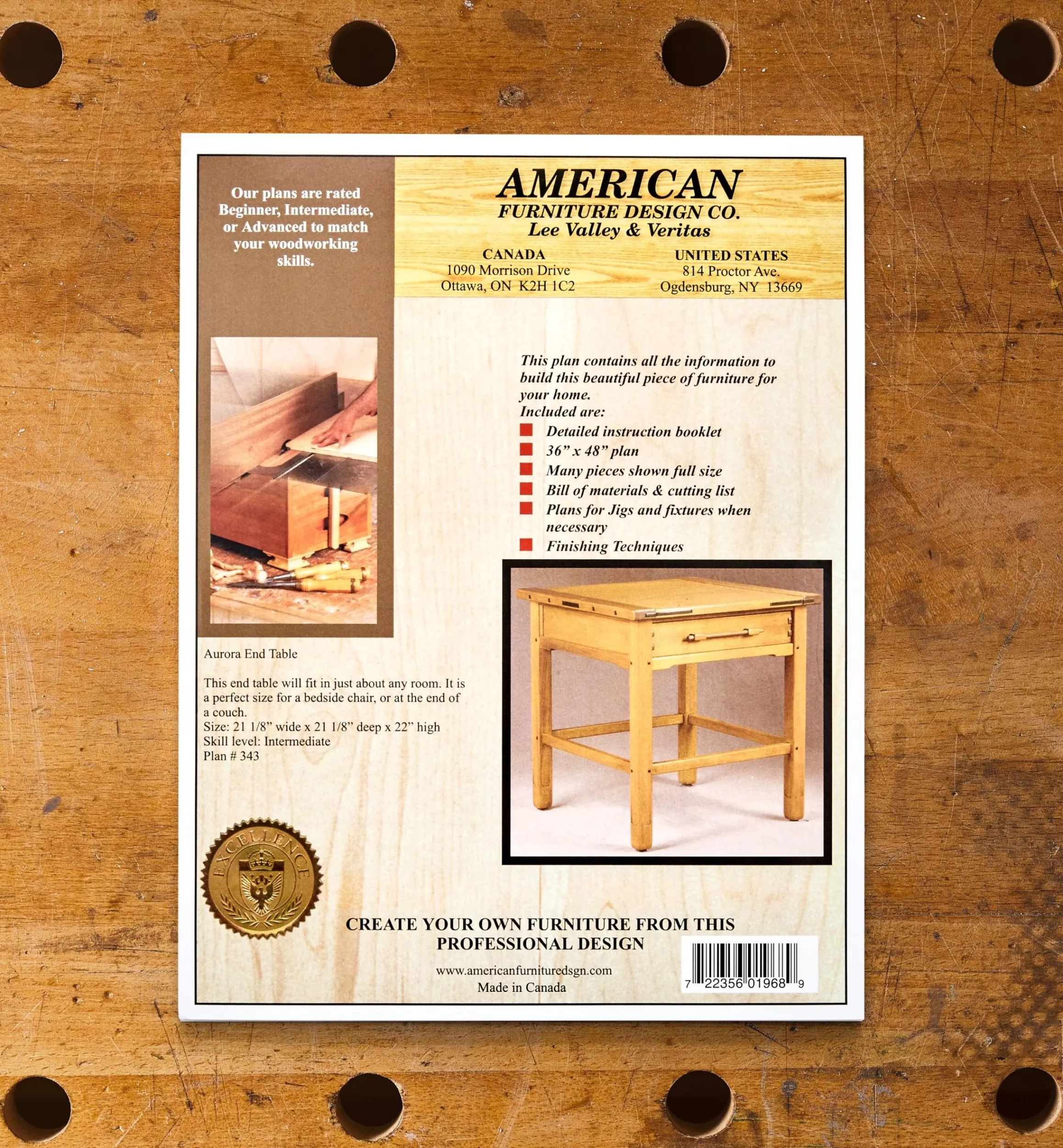 Lee Valley Plans>Aurora End Table Plan
