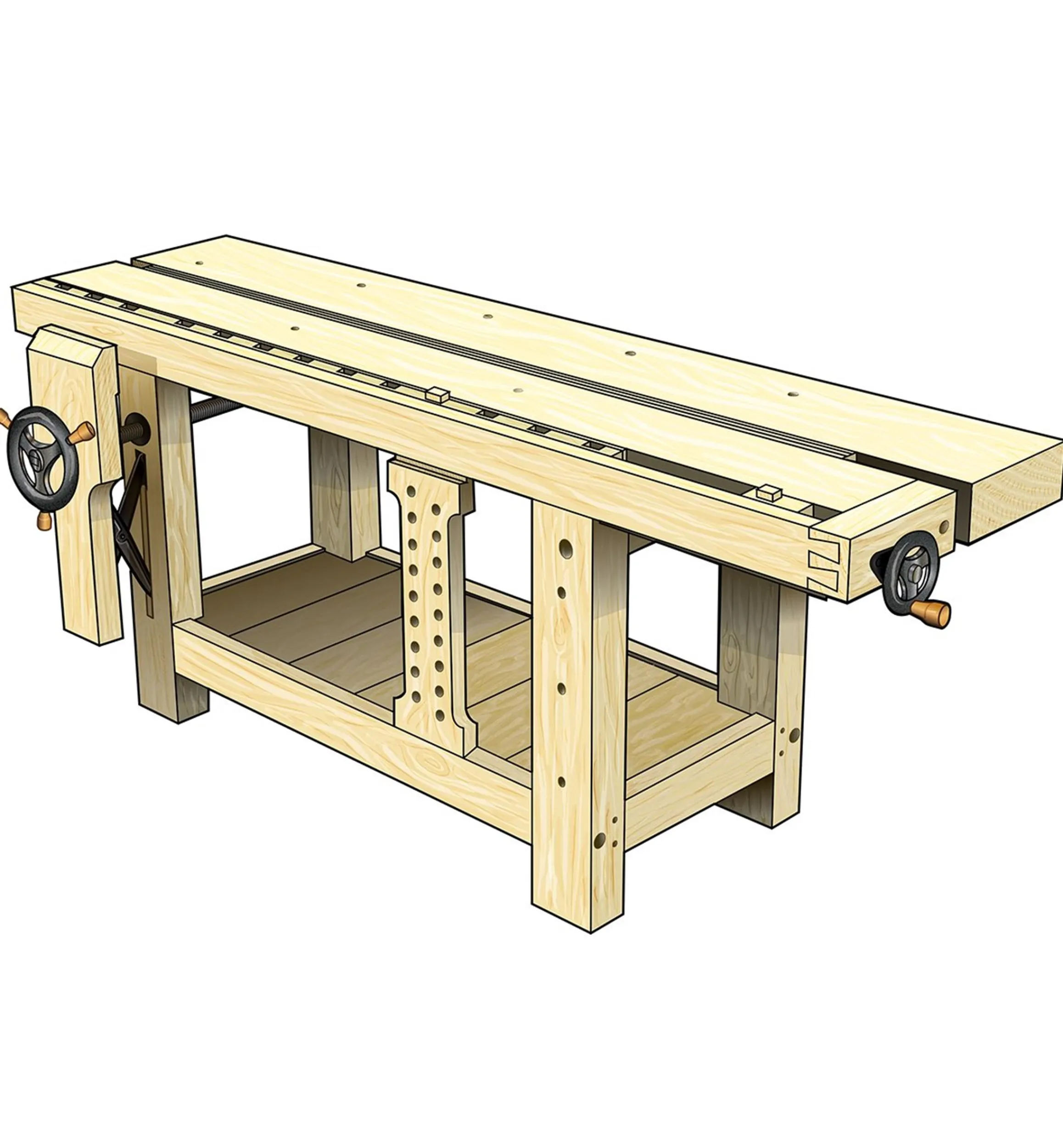 Lee Valley Workshop>Benchcrafted Roubo Bench Plan & Glide Vise Hardware Kits