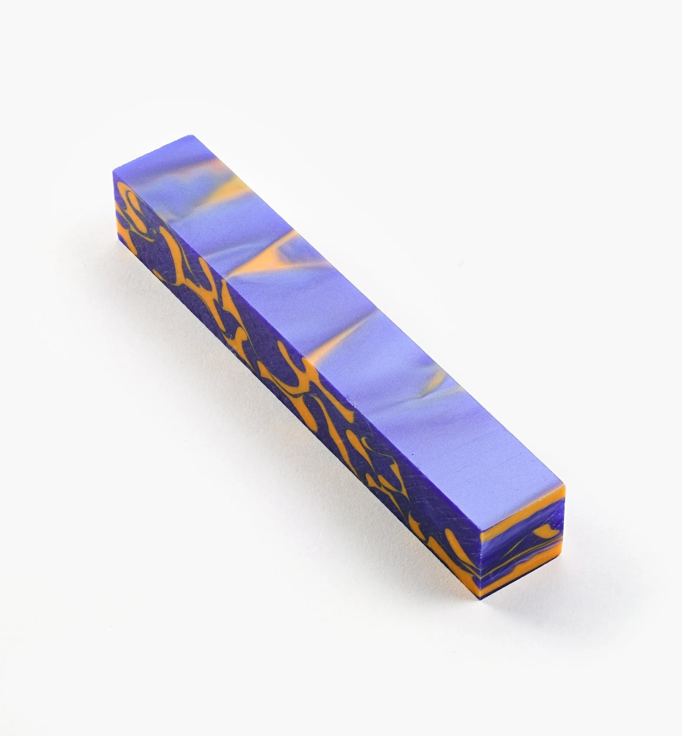 Lee Valley Supplies>Blue/Orange Swirl Acrylic Acetate Pen Blank