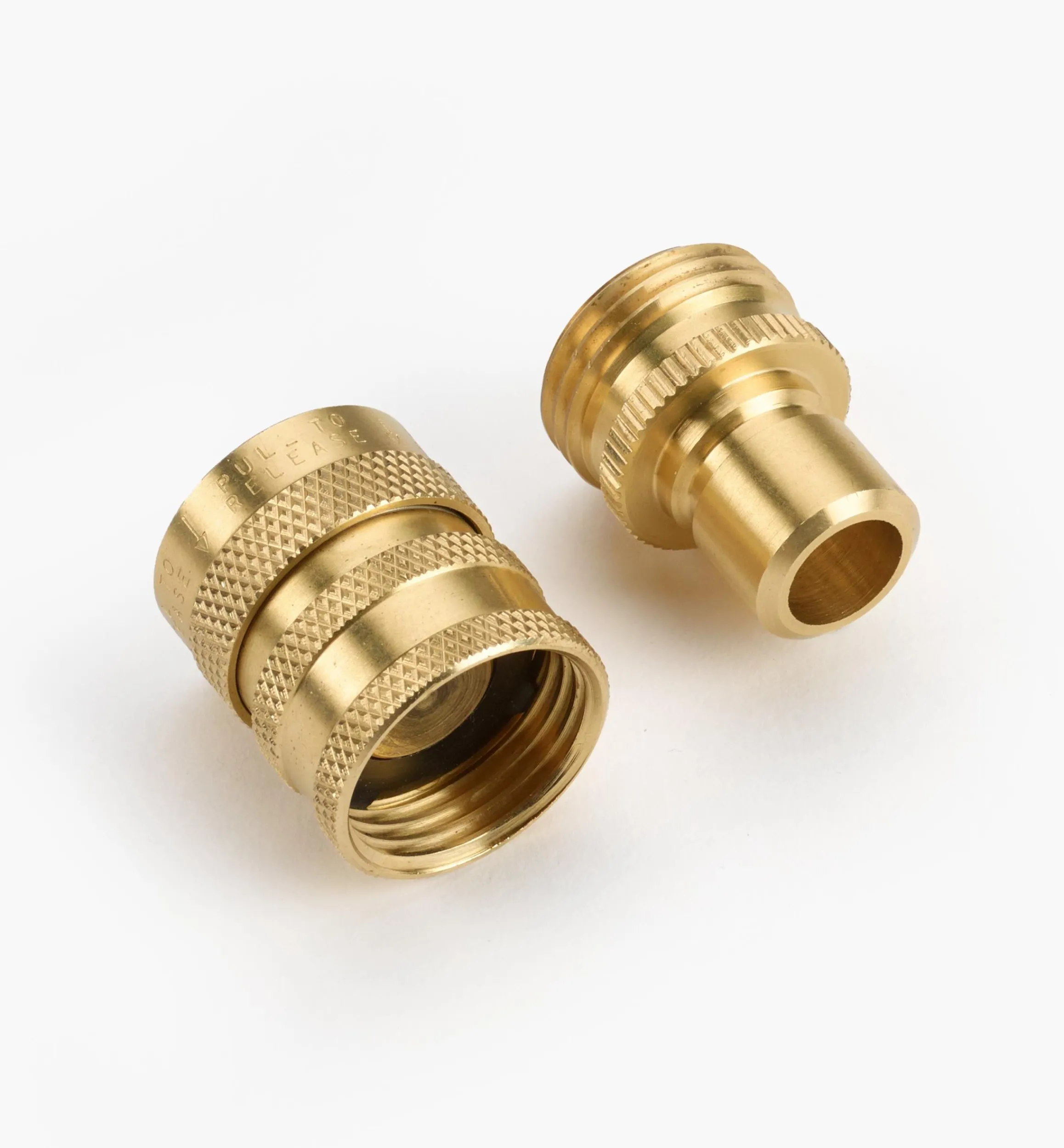 Lee Valley Hoses & Accessories>Brass Quick Connect Set With Water Stop