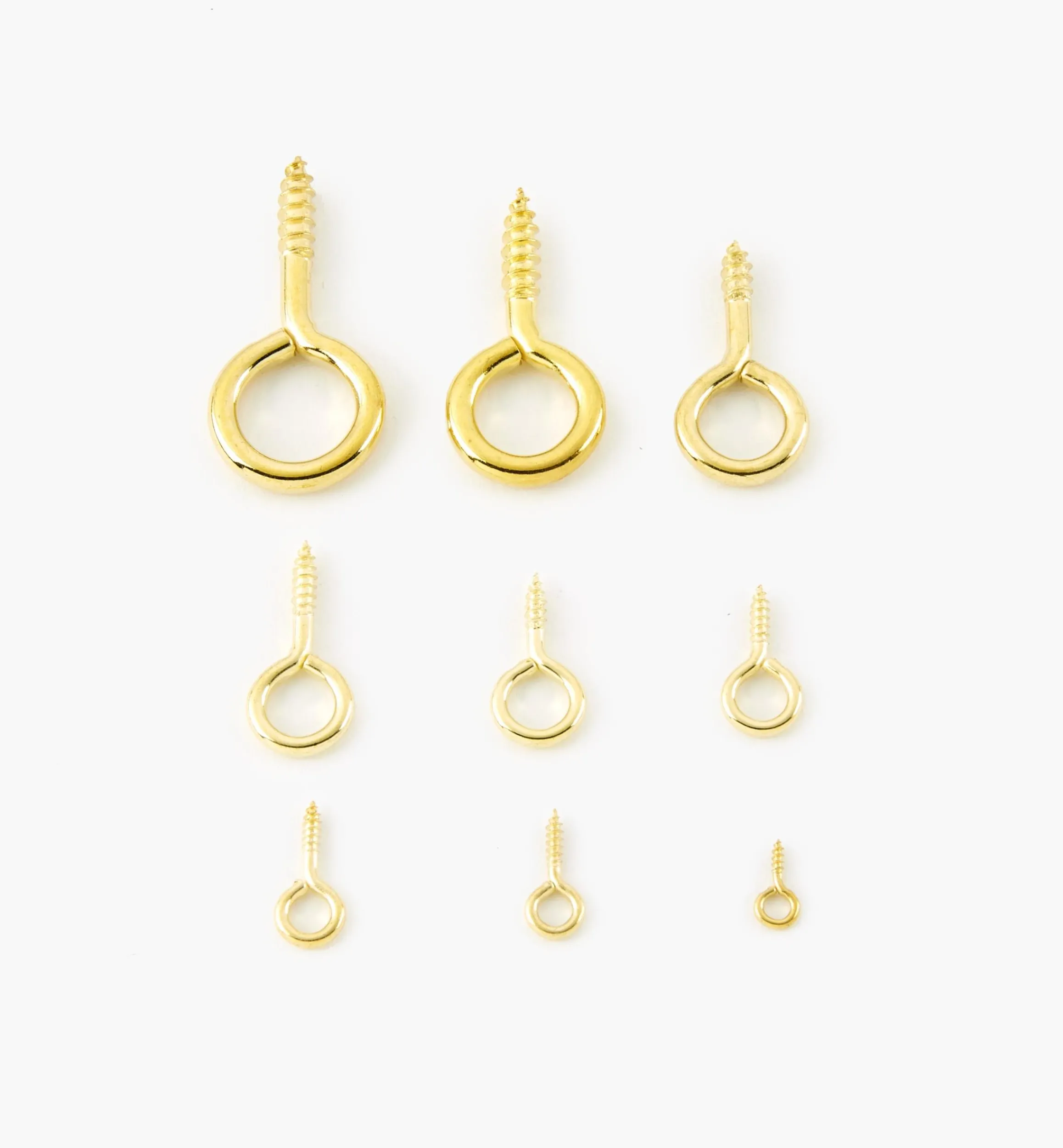 Lee Valley Hooks>Brass-Plated Screw Eyes