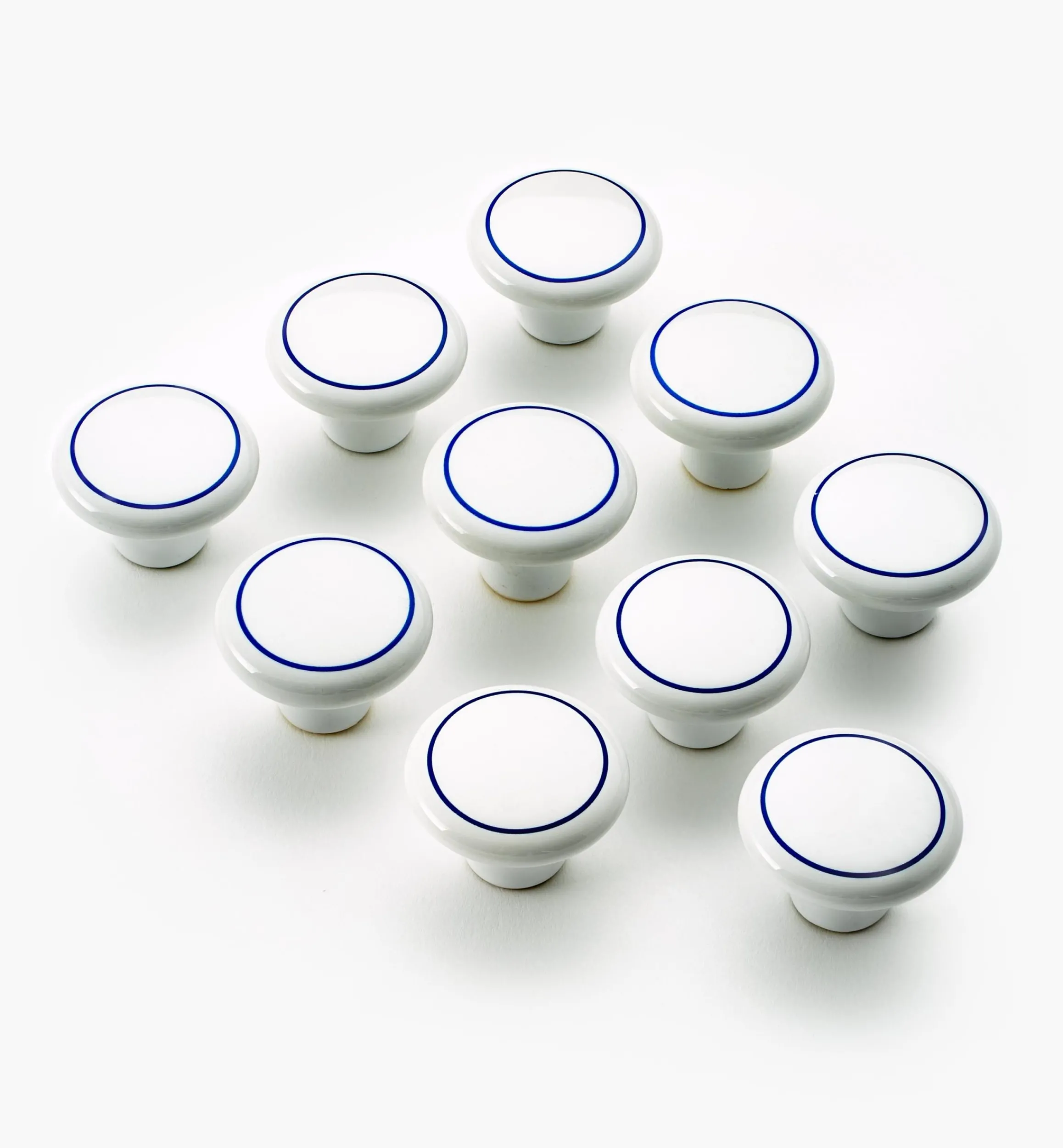 Lee Valley Knobs>Ceramic Blue Ring Knob