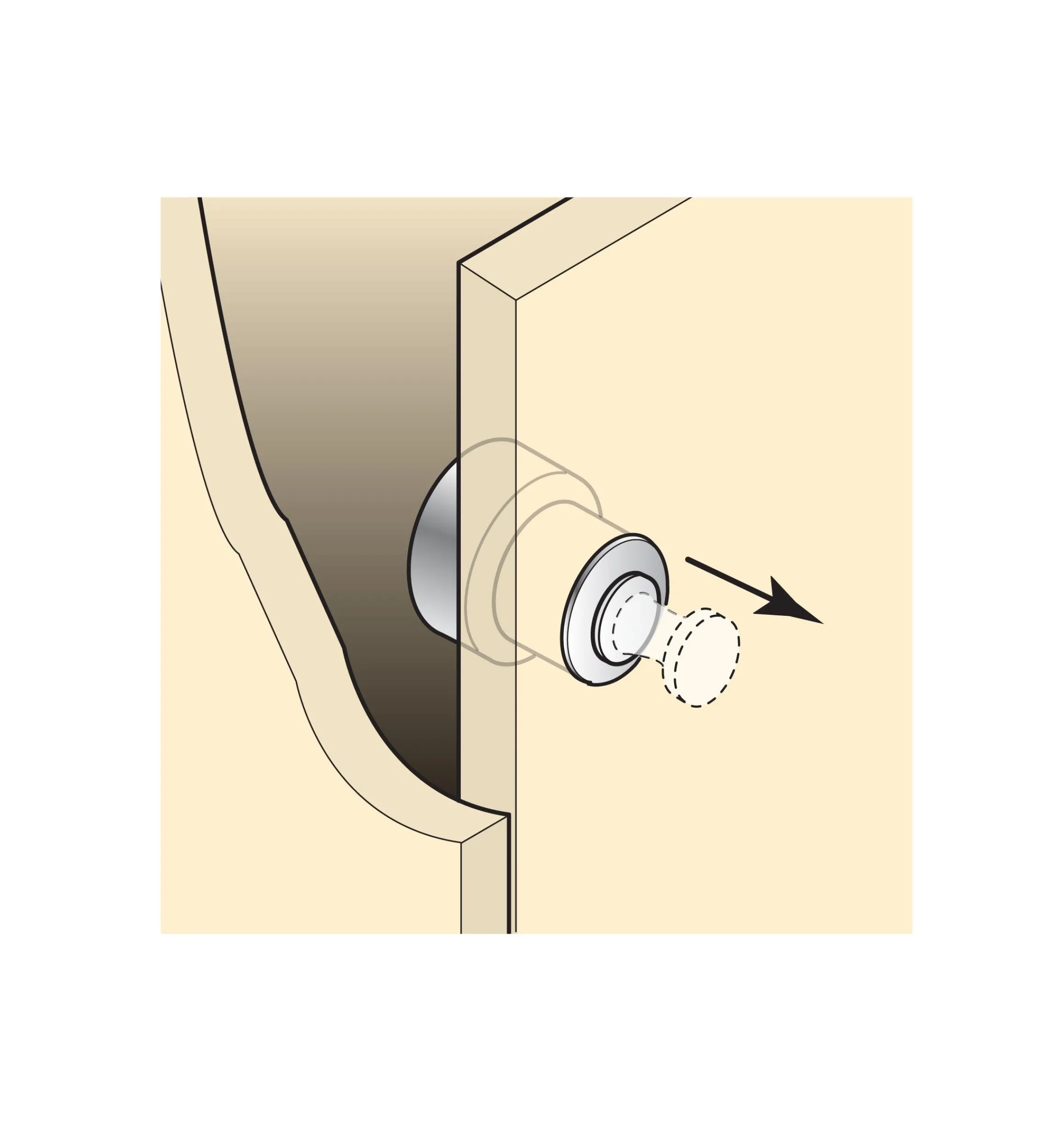 Lee Valley Knobs>Flush Furniture Knob