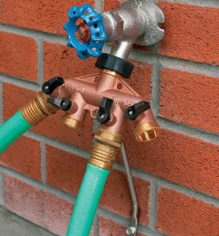 Lee Valley Hoses & Accessories>Four-Way Brass Manifold