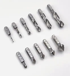 Lee Valley Power Tool Accessories>HSS Twist Bit & Countersink Set