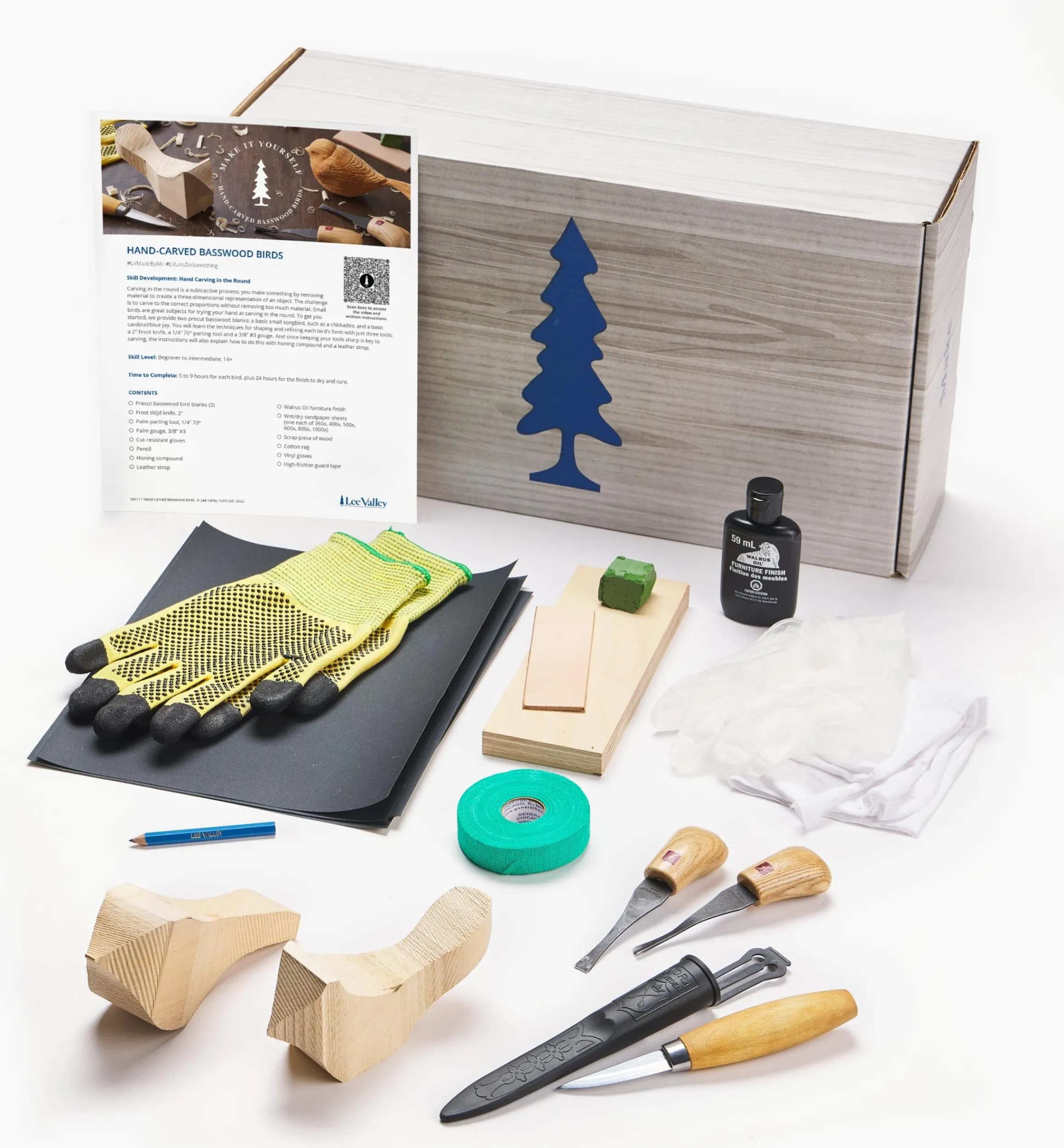 Lee Valley Supplies>Make It Yourself Hand-Carved Basswood Birds Kit
