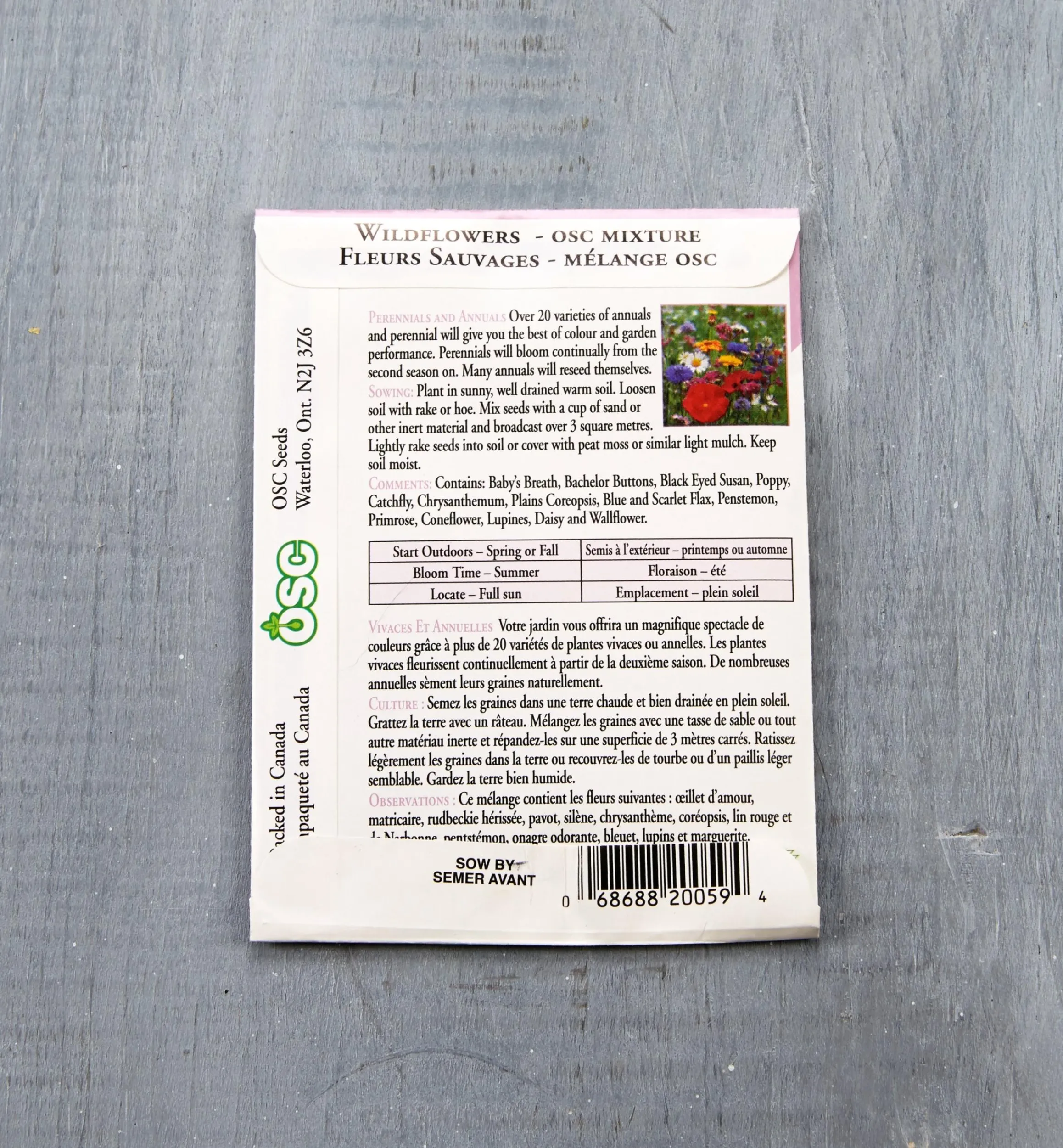 Lee Valley Seed Starting>OSC Flower Seed Packets