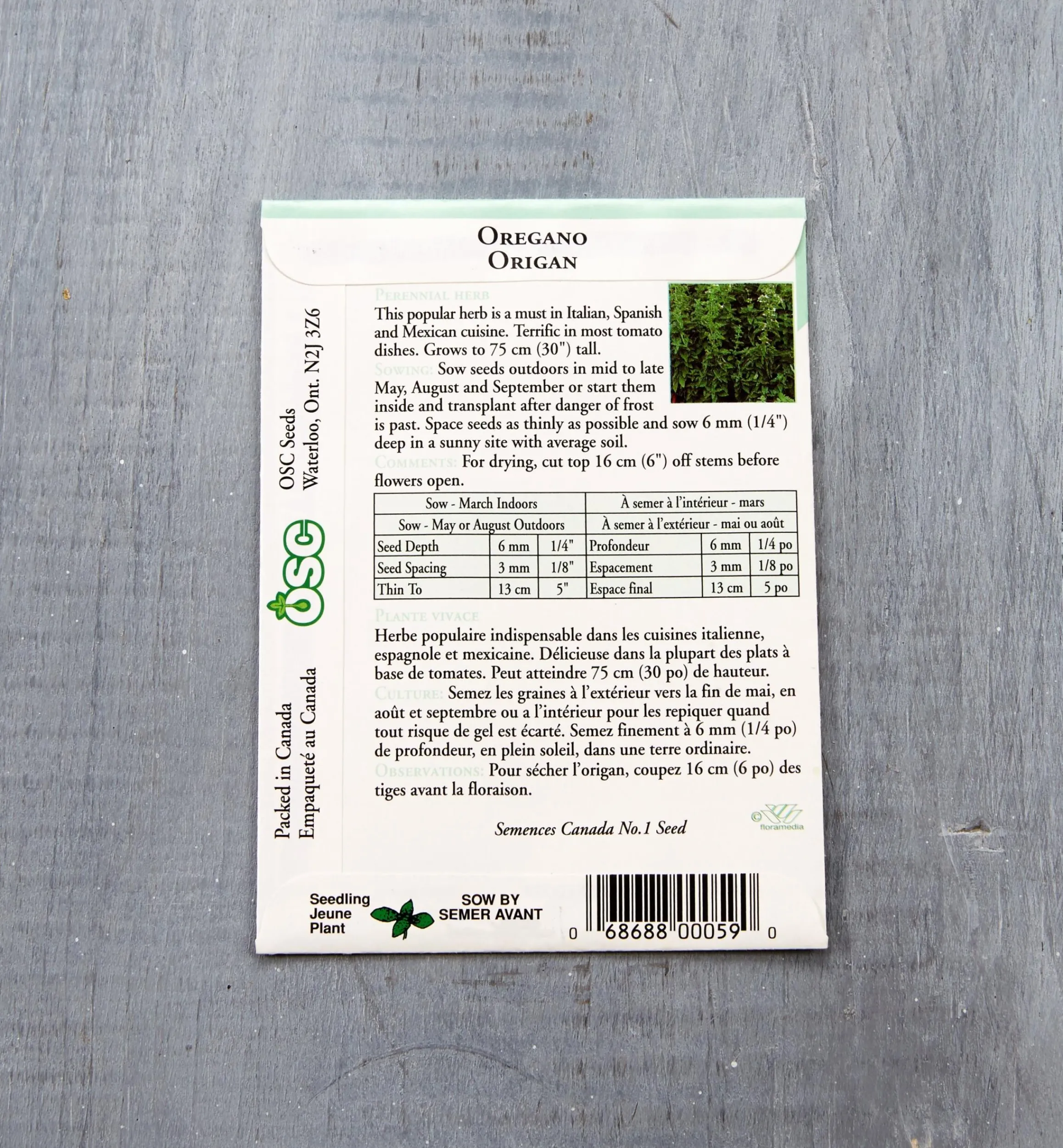 Lee Valley Seed Starting>OSC Herb Seed Packets