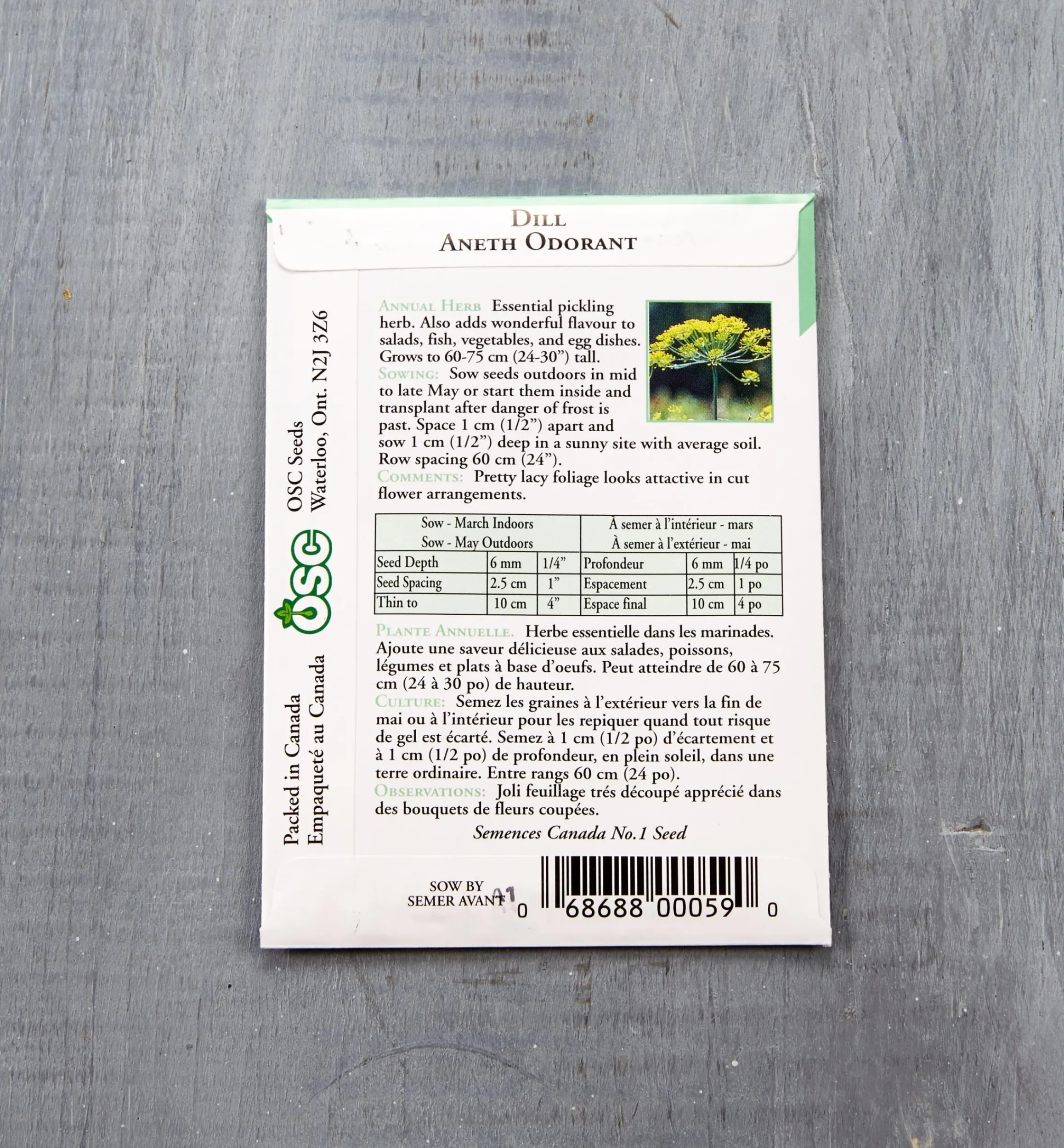 Lee Valley Seed Starting>OSC Herb Seed Packets
