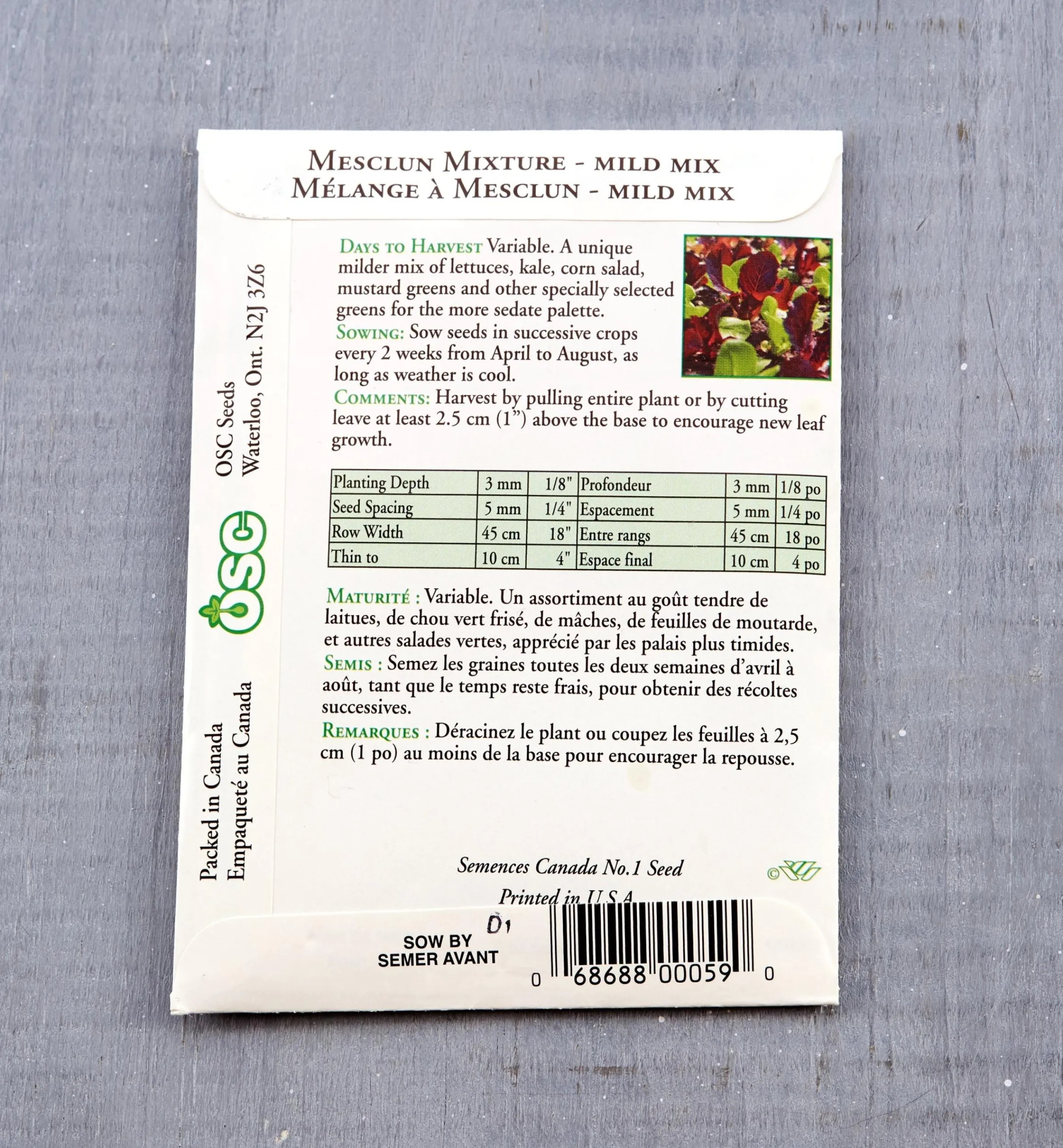Lee Valley Seed Starting>OSC Lettuce Seed Packets