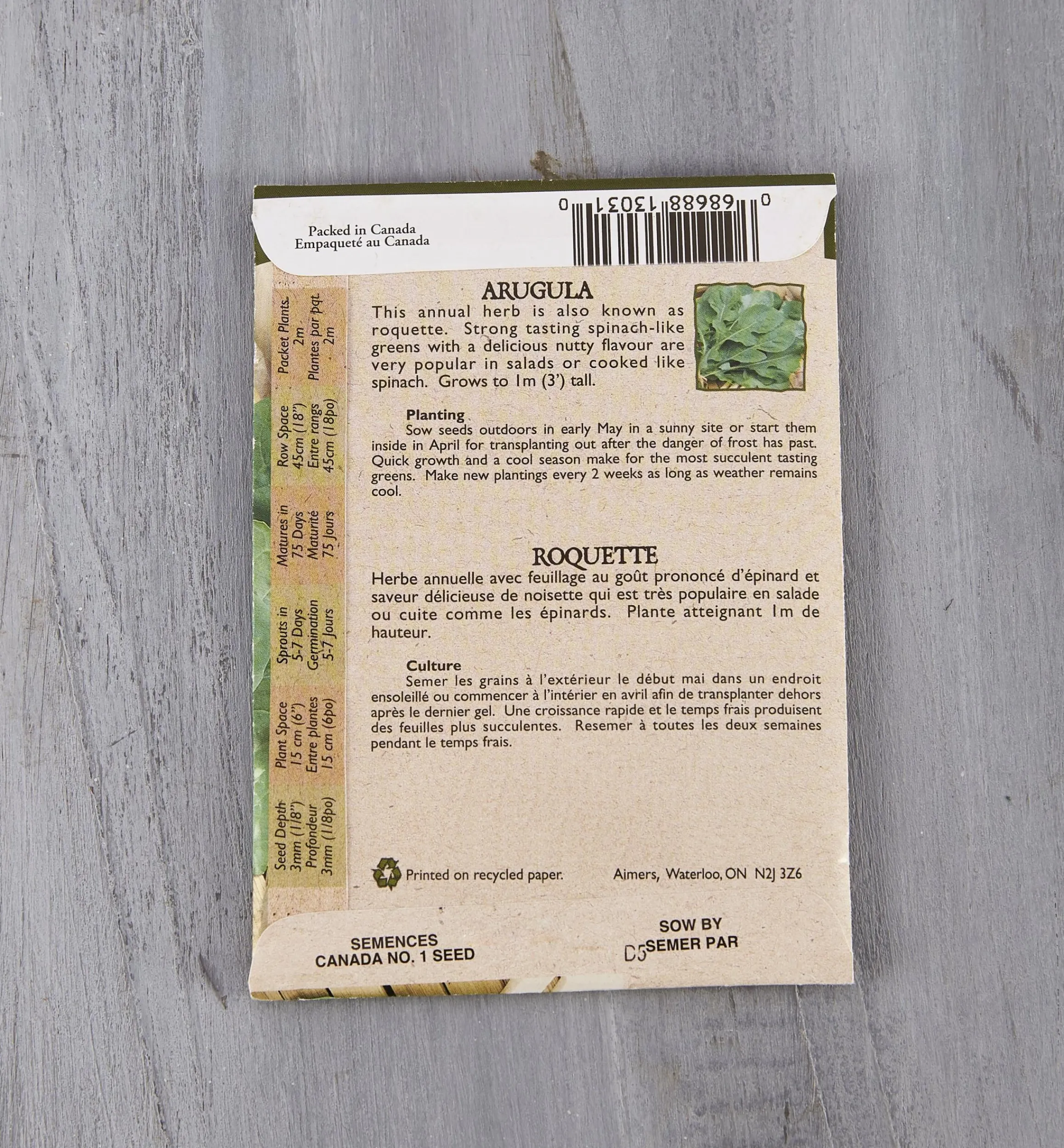 Lee Valley Seed Starting>OSC Organic Vegetable Seed Packets