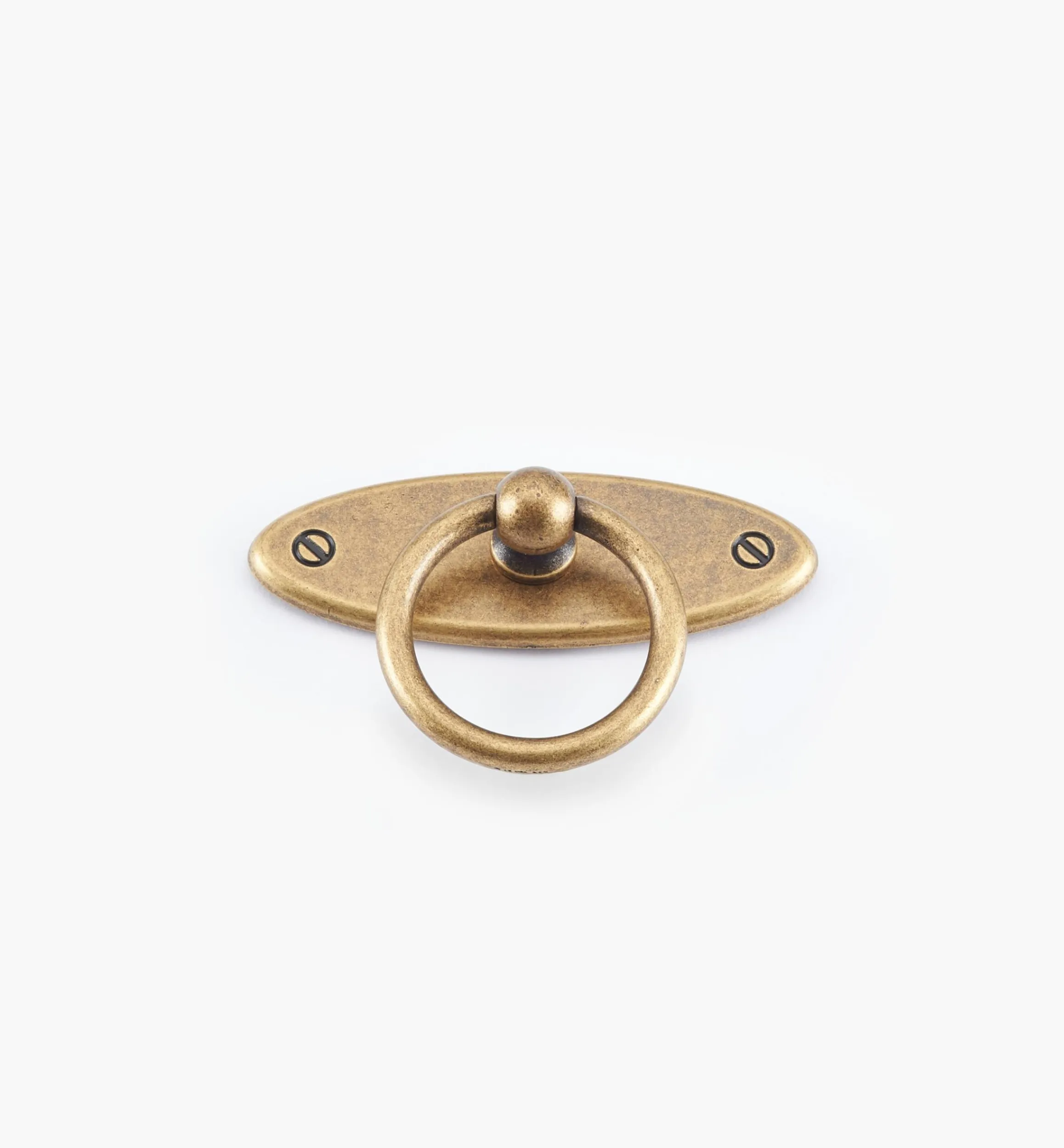 Lee Valley Pulls>Oval Plate Ring Pull With Escutcheon
