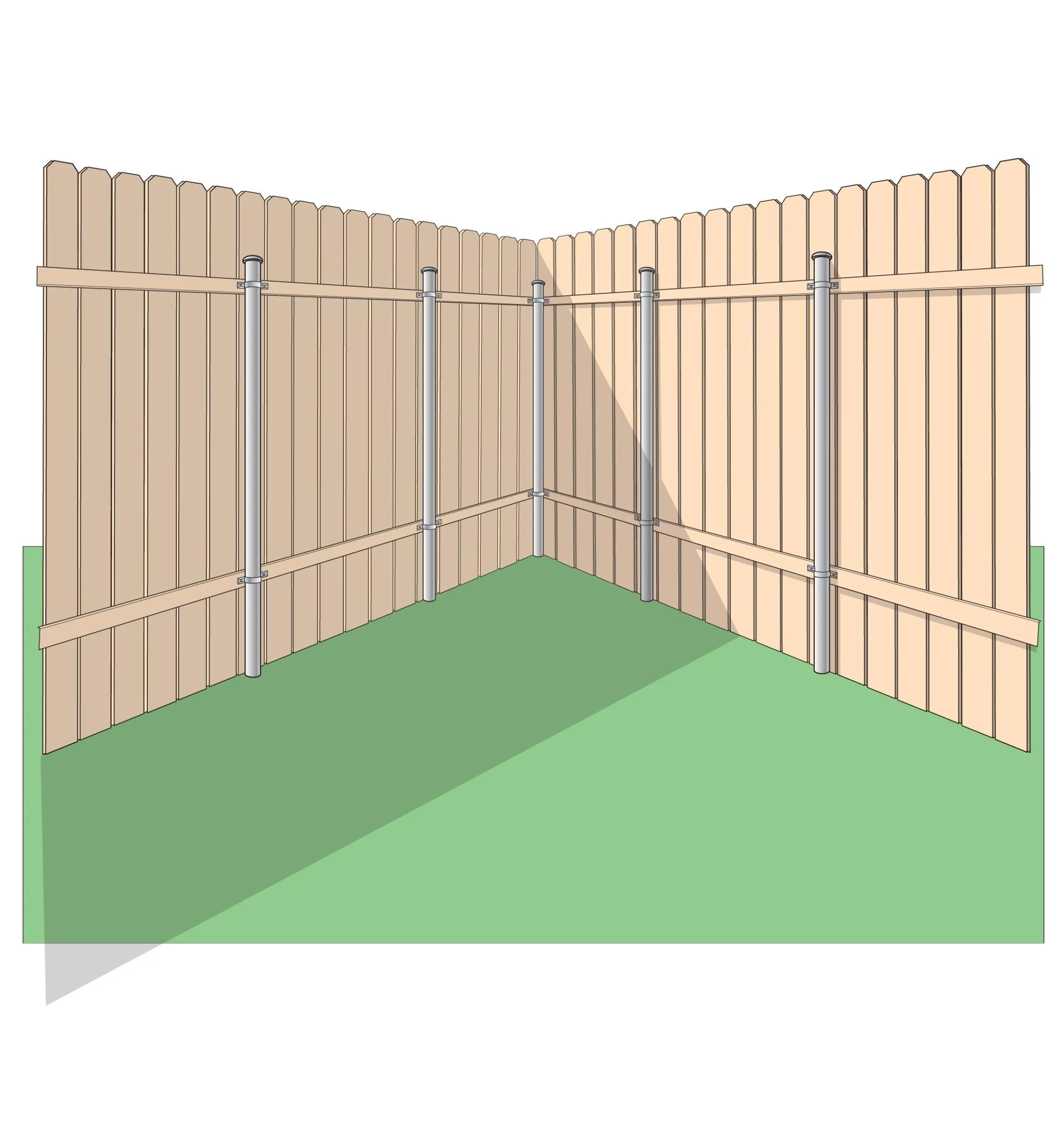 Lee Valley Outdoor Hardware>Ozco Wood-Metal Fence Corner Bracket