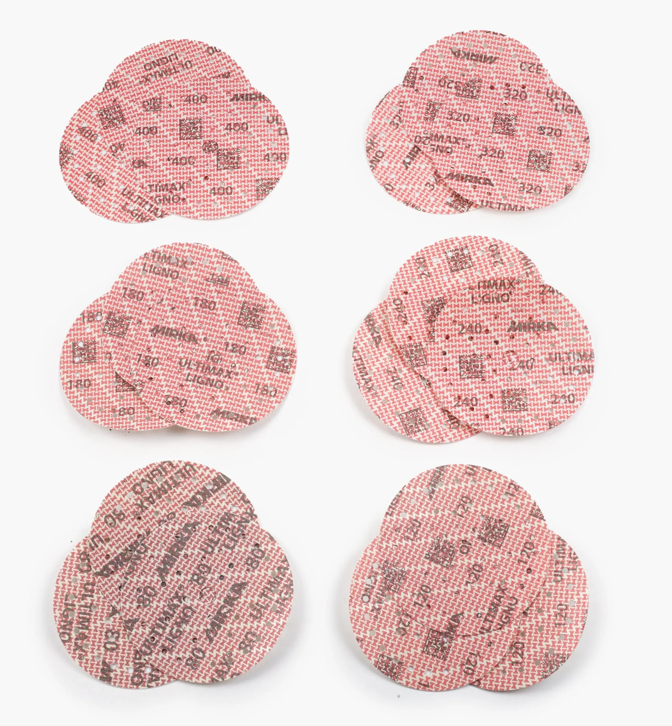 Lee Valley Supplies>18-Pc. Sample Pack Of 6" Mirka Ultimax Ligno Grip Discs