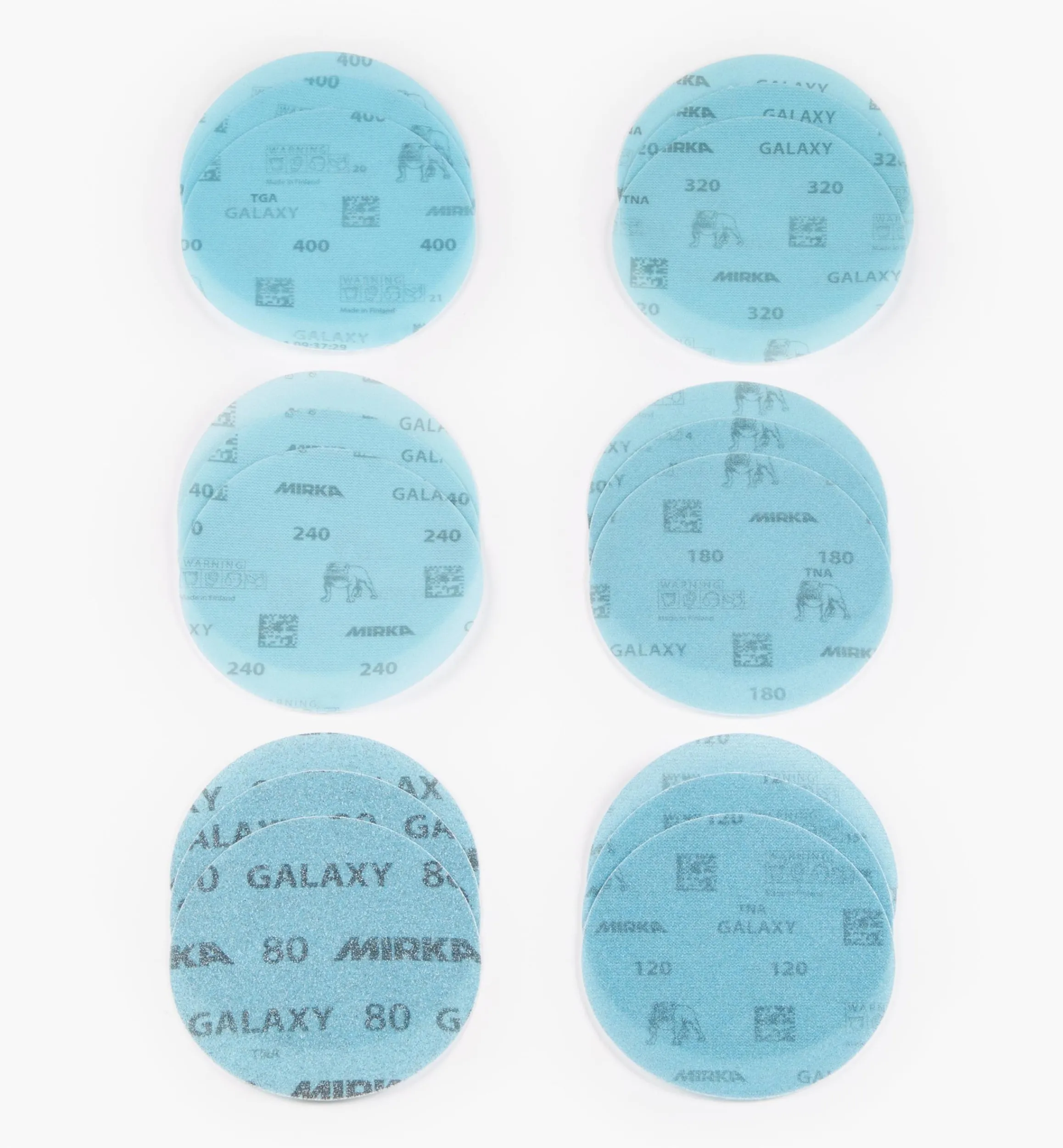 Lee Valley Supplies>18-Pc. Sample Pack Of Mirka 5" Galaxy Grip Discs