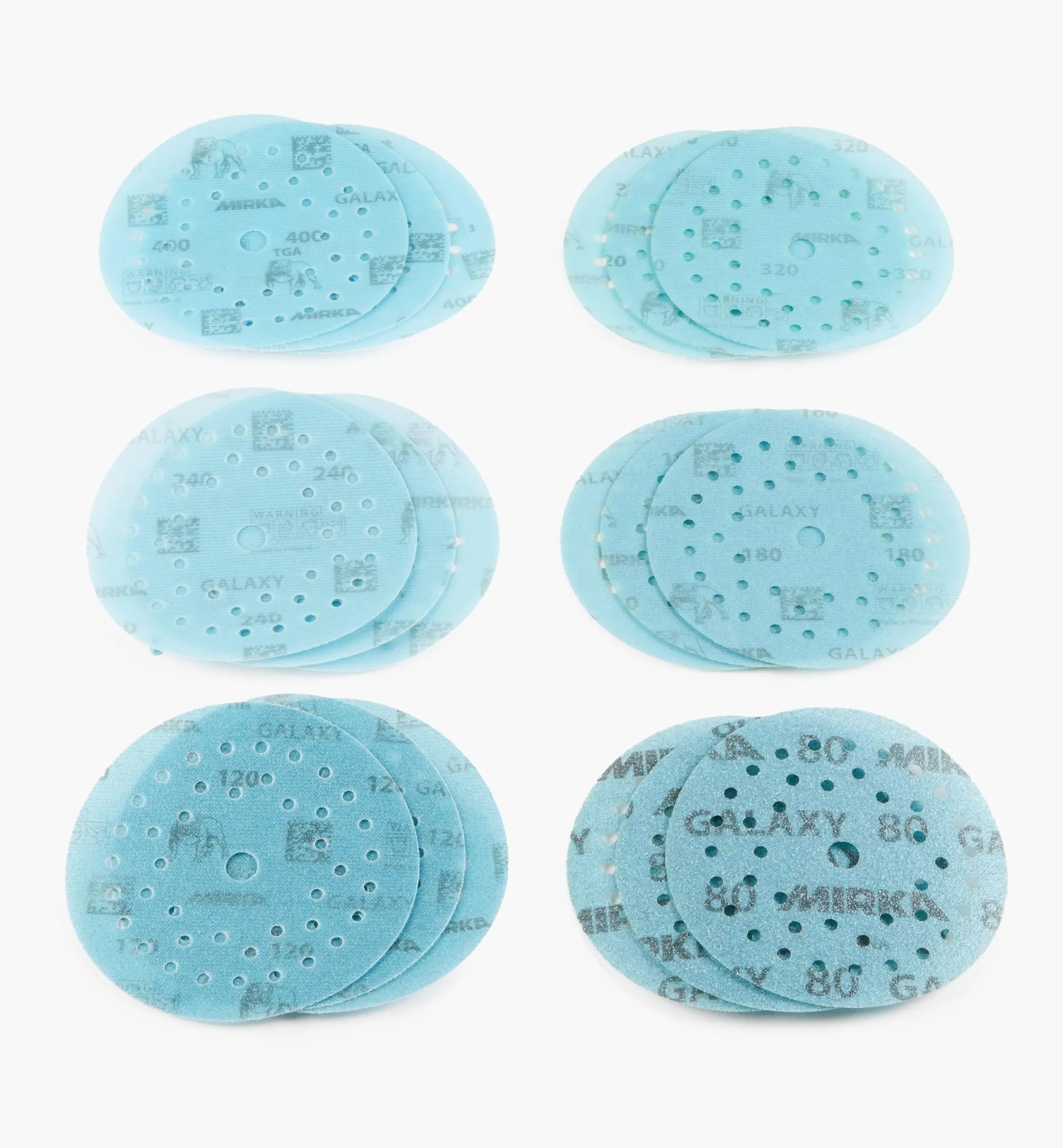 Lee Valley Supplies>18-Pc. Sample Pack Of Mirka 5" Galaxy Multifit Grip Discs