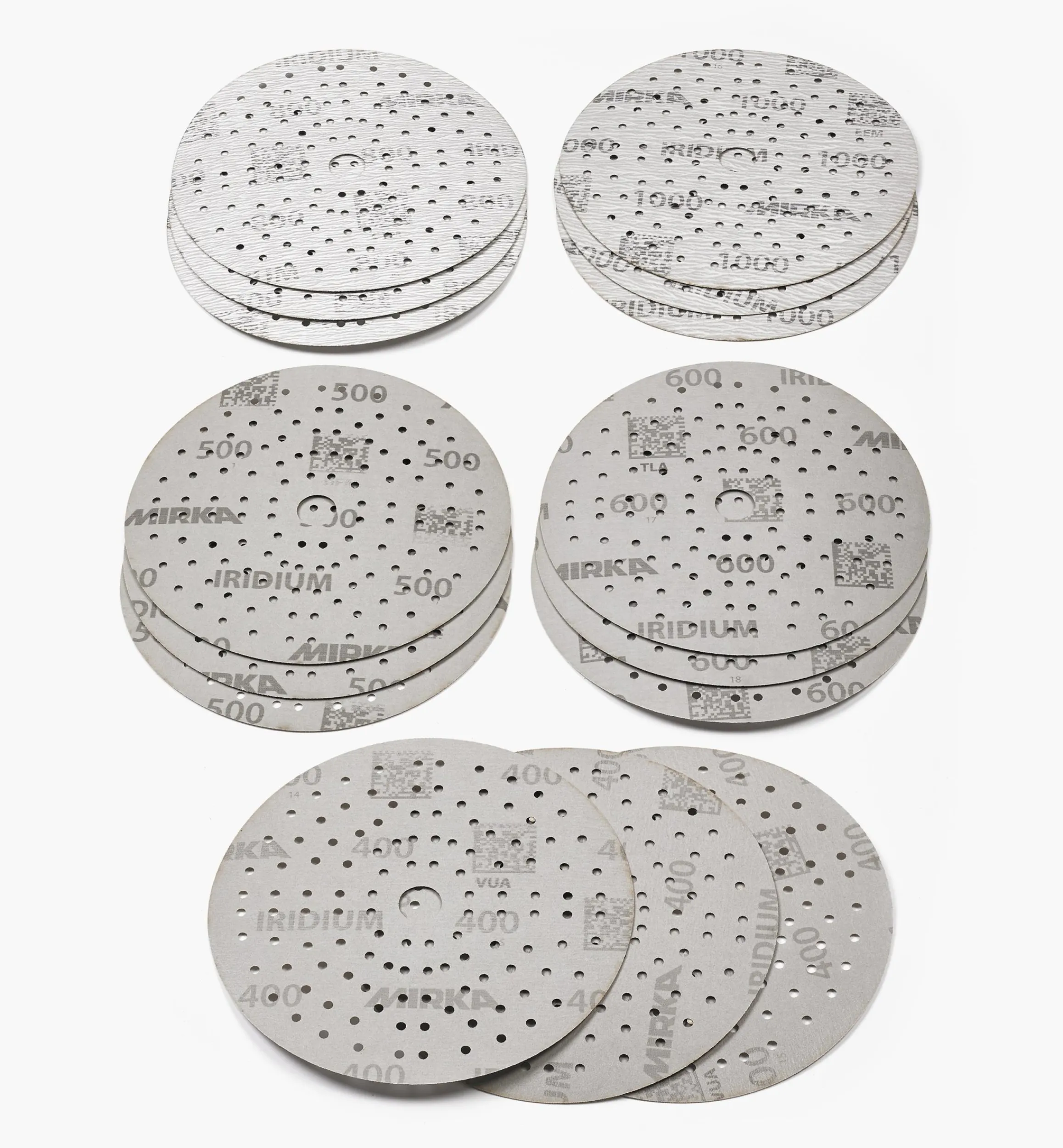 Lee Valley Supplies>15-Pc. Sample Pack Of Mirka 6" Fine 121-Hole Iridium Grip Discs