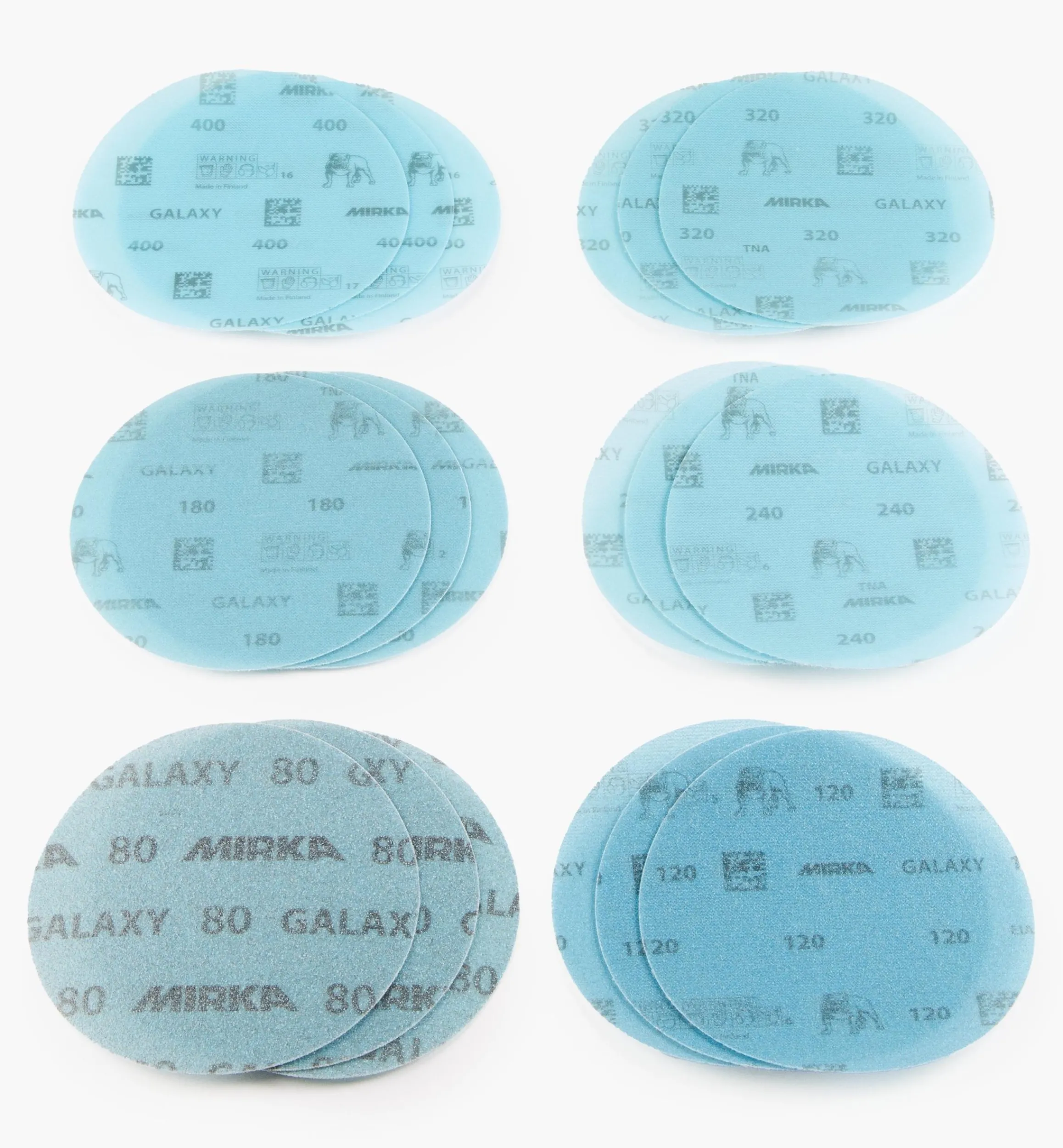Lee Valley Supplies>18-Pc. Sample Pack Of Mirka 6" Galaxy Grip Discs