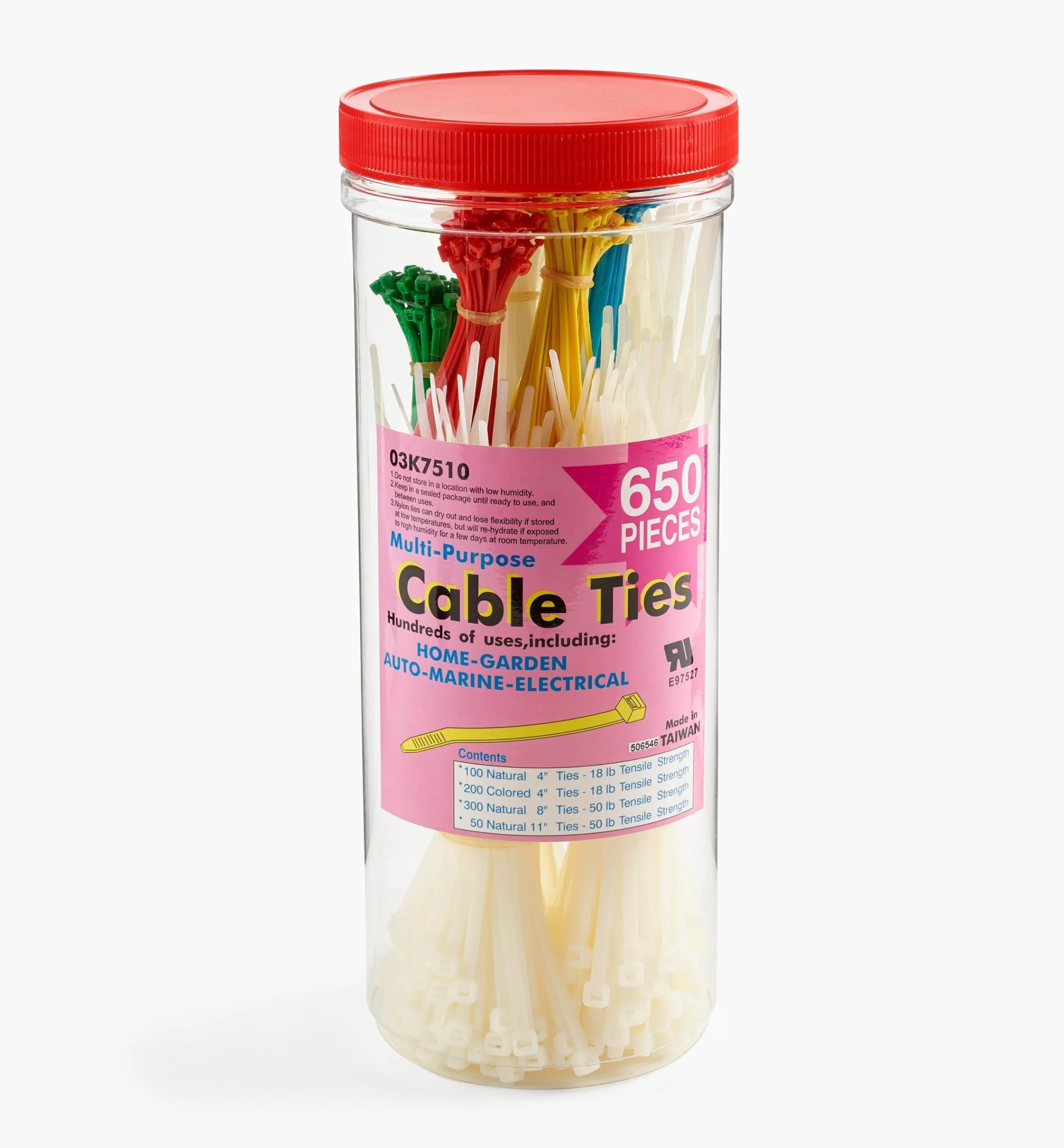 Lee Valley Storage & Organization>650-Piece Basic Cable Tie Assortment