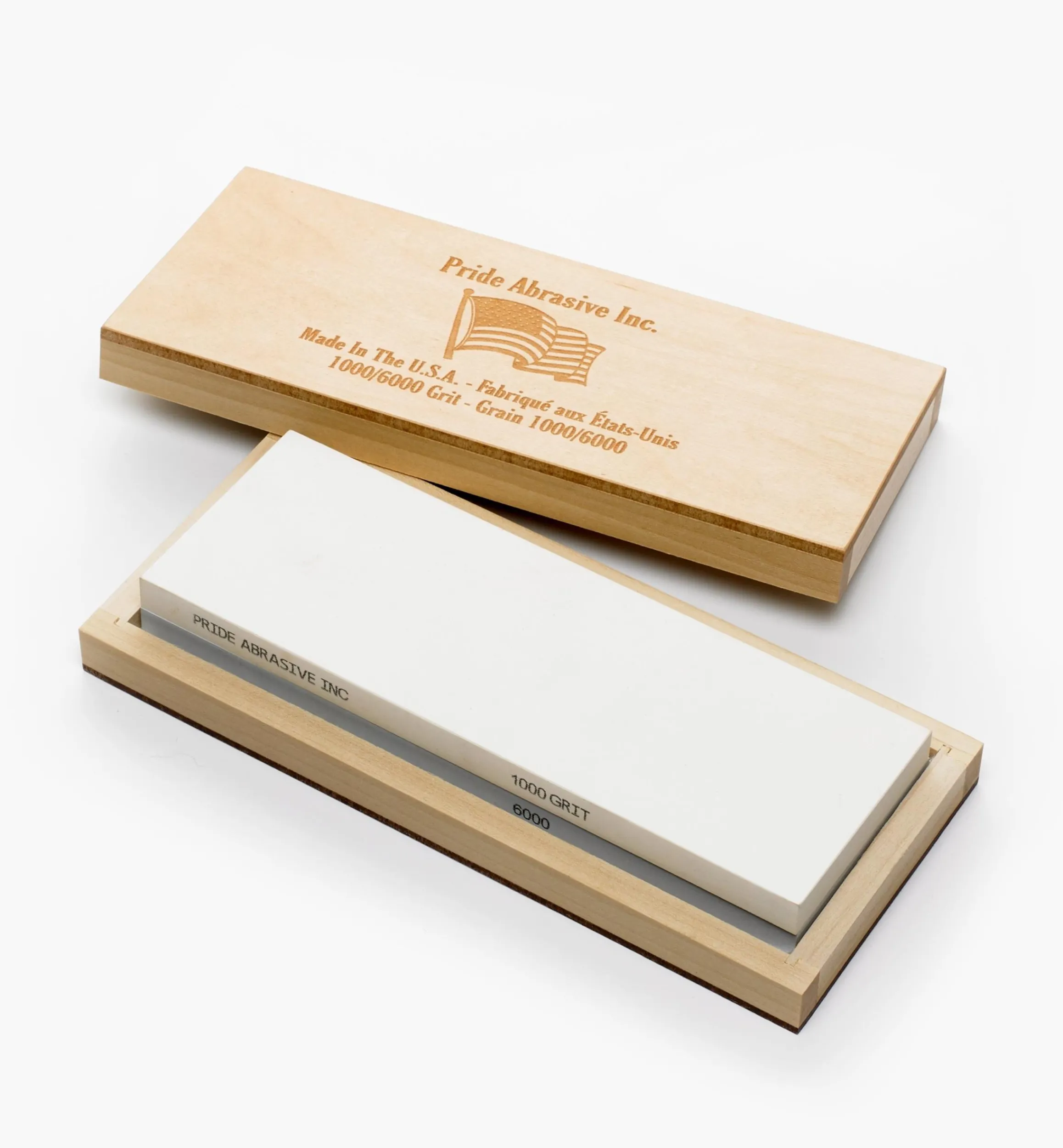 Lee Valley Sharpening>Pride Abrasive Ceramic Water Stones With Wooden Box