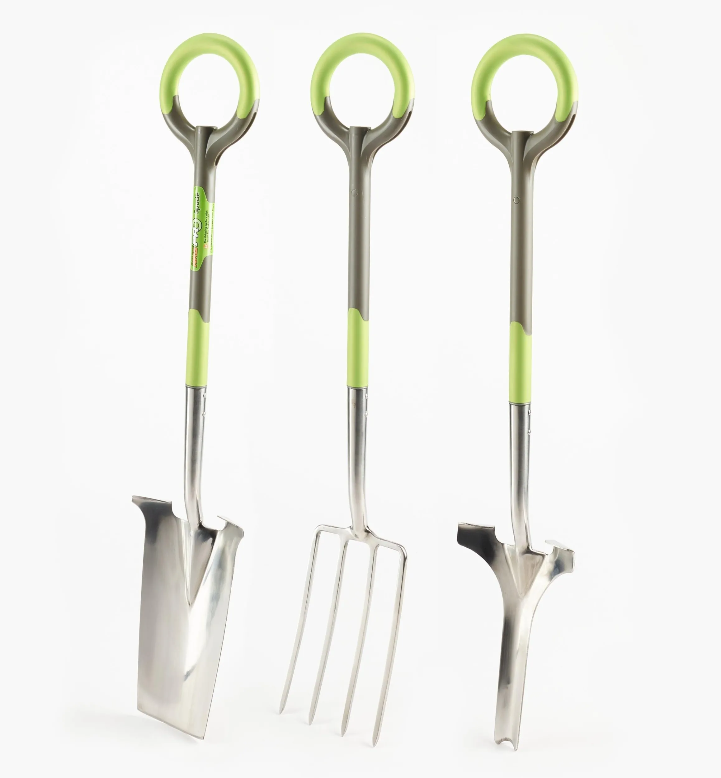 Lee Valley Weeding>Radius Ergonomic Stainless-Steel Digging Spade, Fork & Weeder Set