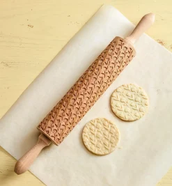 Lee Valley Bakeware>Roses & Tulips Embossing Rolling Pin