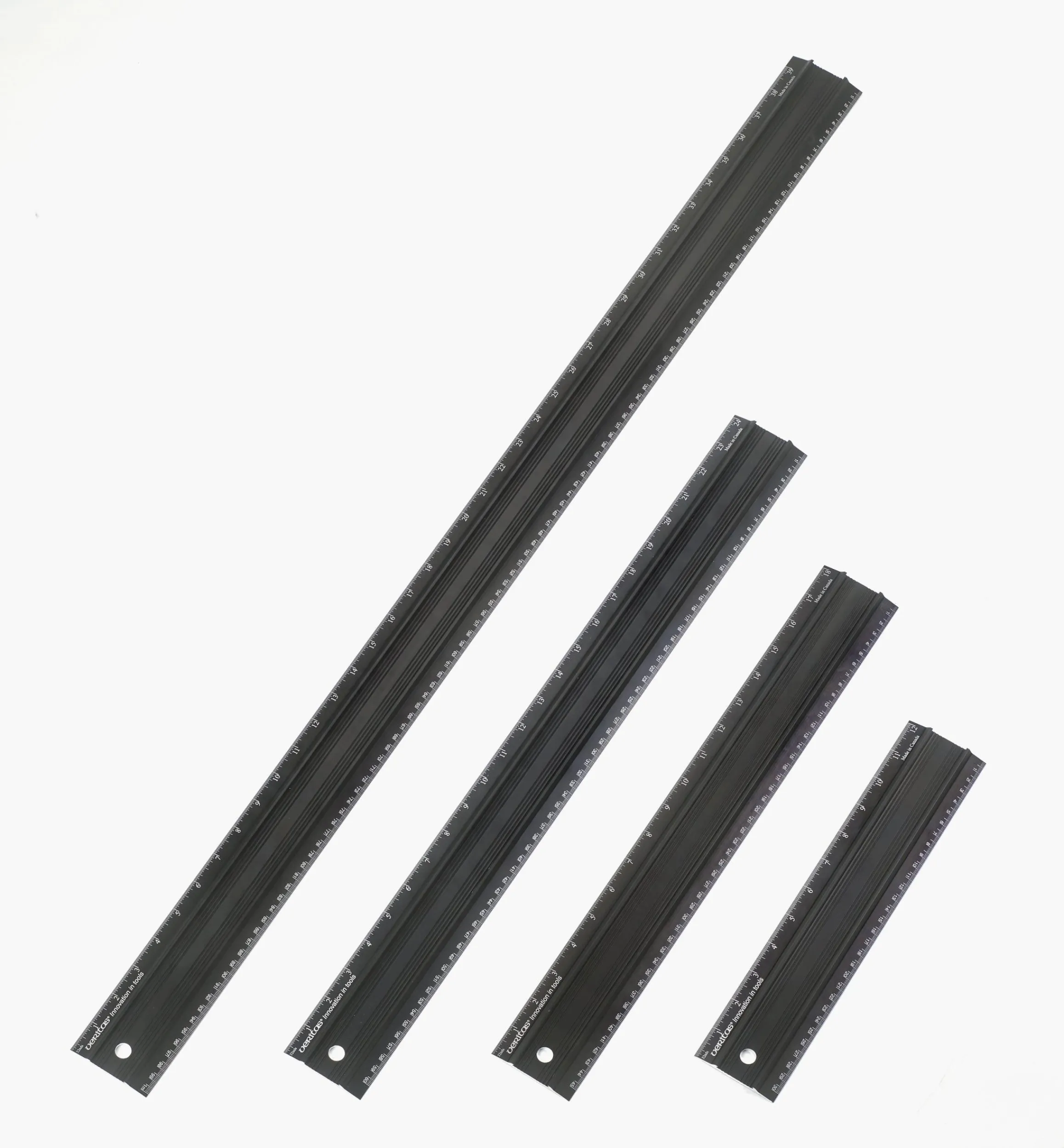 Lee Valley Marking & Measuring>Set Of 4 Veritas Imperial/Metric Shop Rules