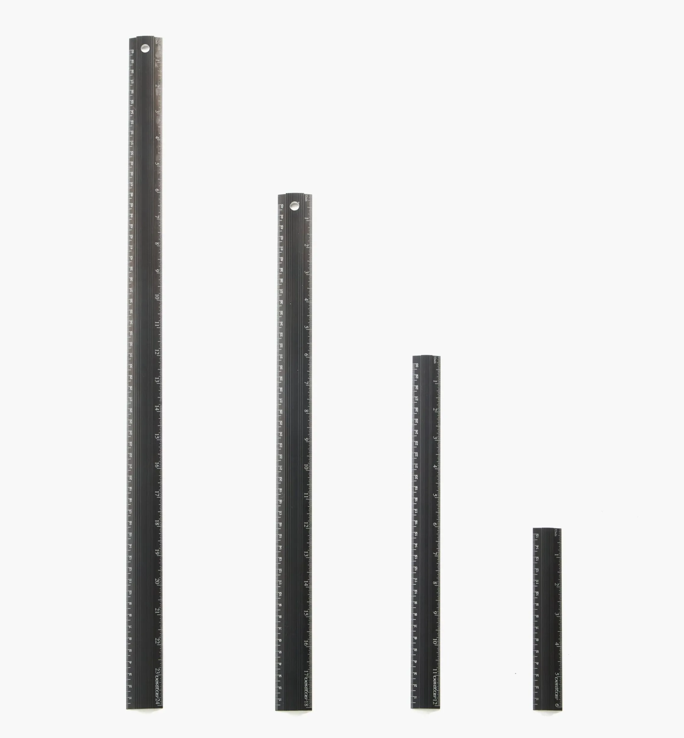 Lee Valley Marking & Measuring>Set Of 4 Veritas Imperial/Metric Aluminum Bench Rules