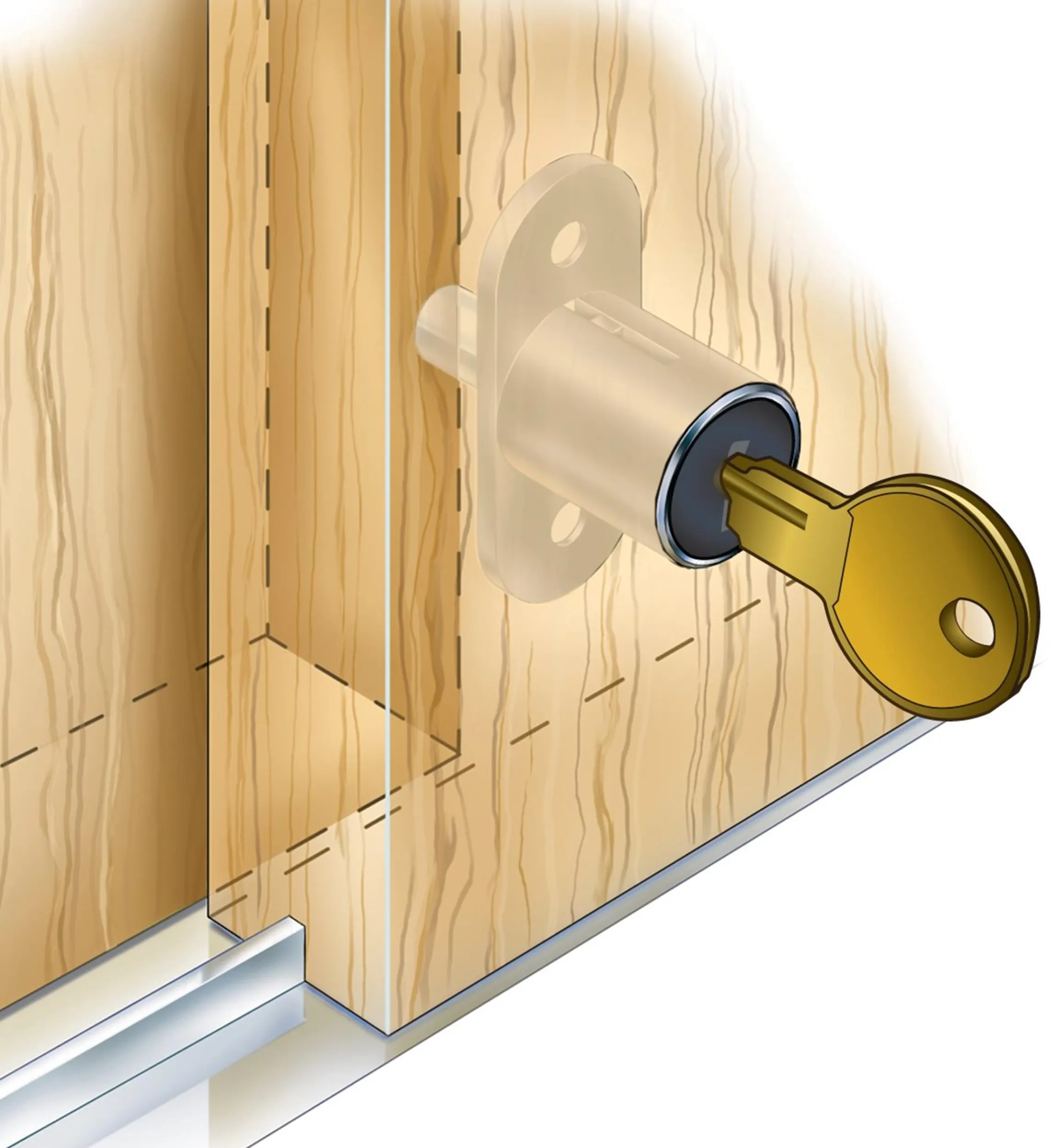 Lee Valley Locks>Sliding-Door Push Lock