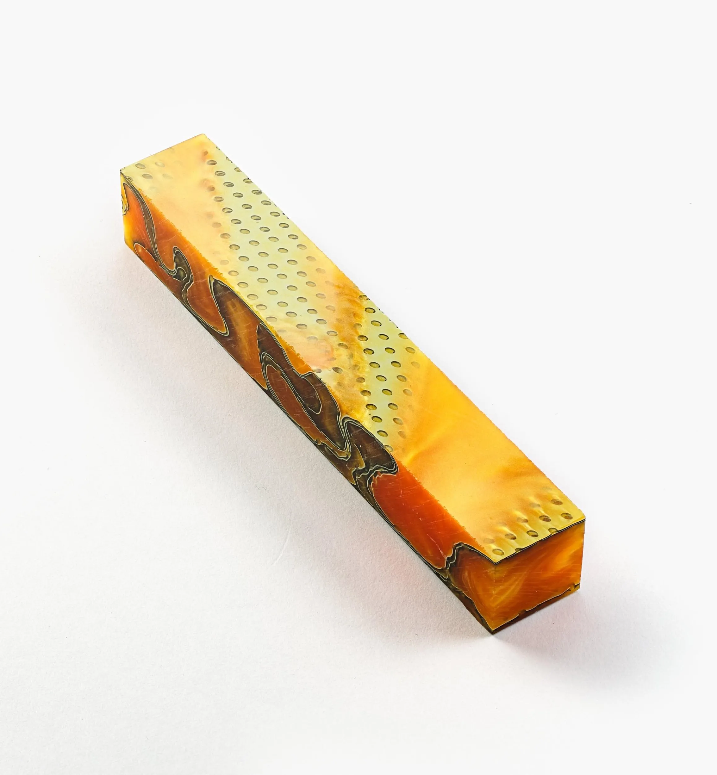 Lee Valley Supplies>Tangerine Mesh Acrylic Acetate Pen Blank