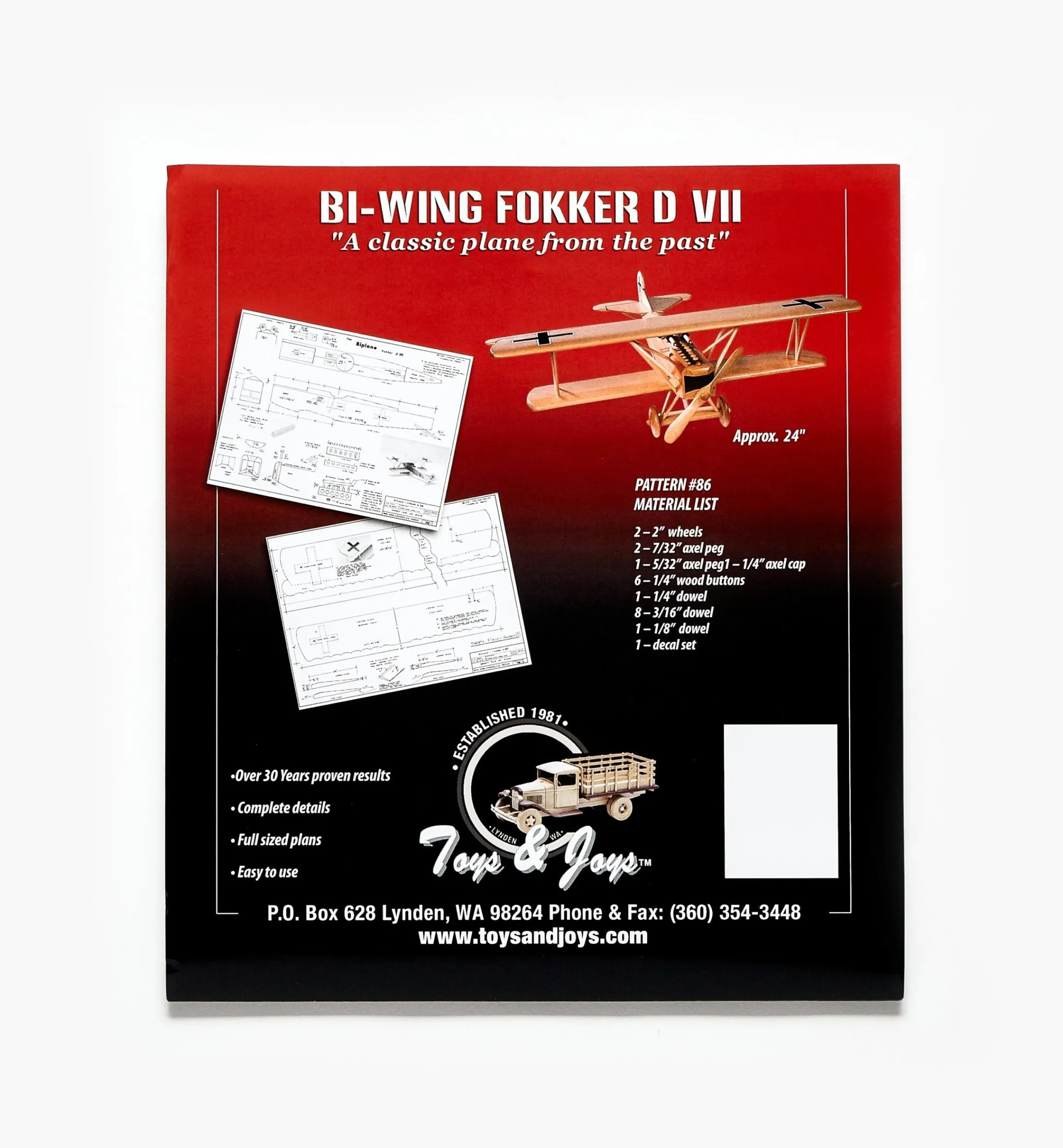 Lee Valley Plans>Toy Bi-Wing Airplane Plan