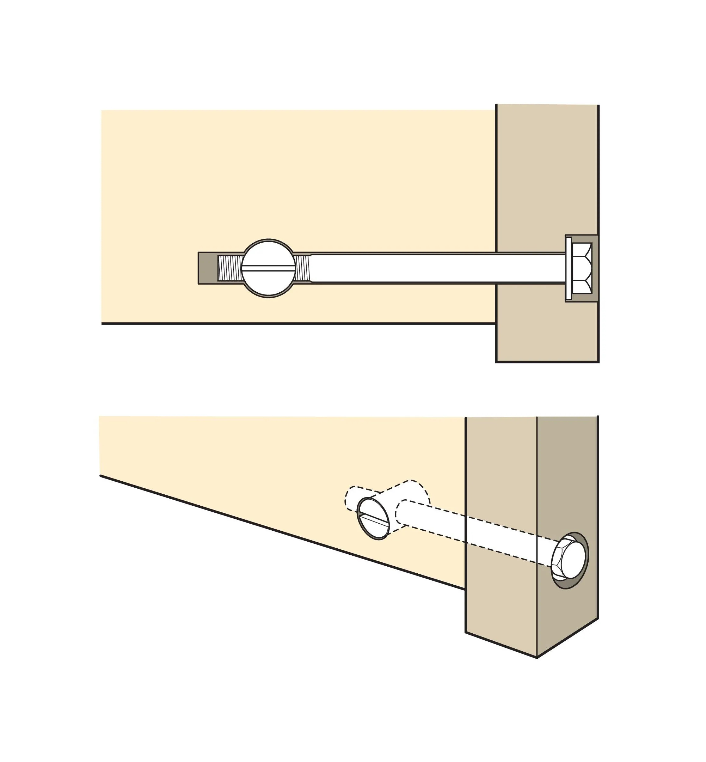 Lee Valley Knock-Down Hardware>Veritas 1/4-20 (3") Knock-Down Fasteners